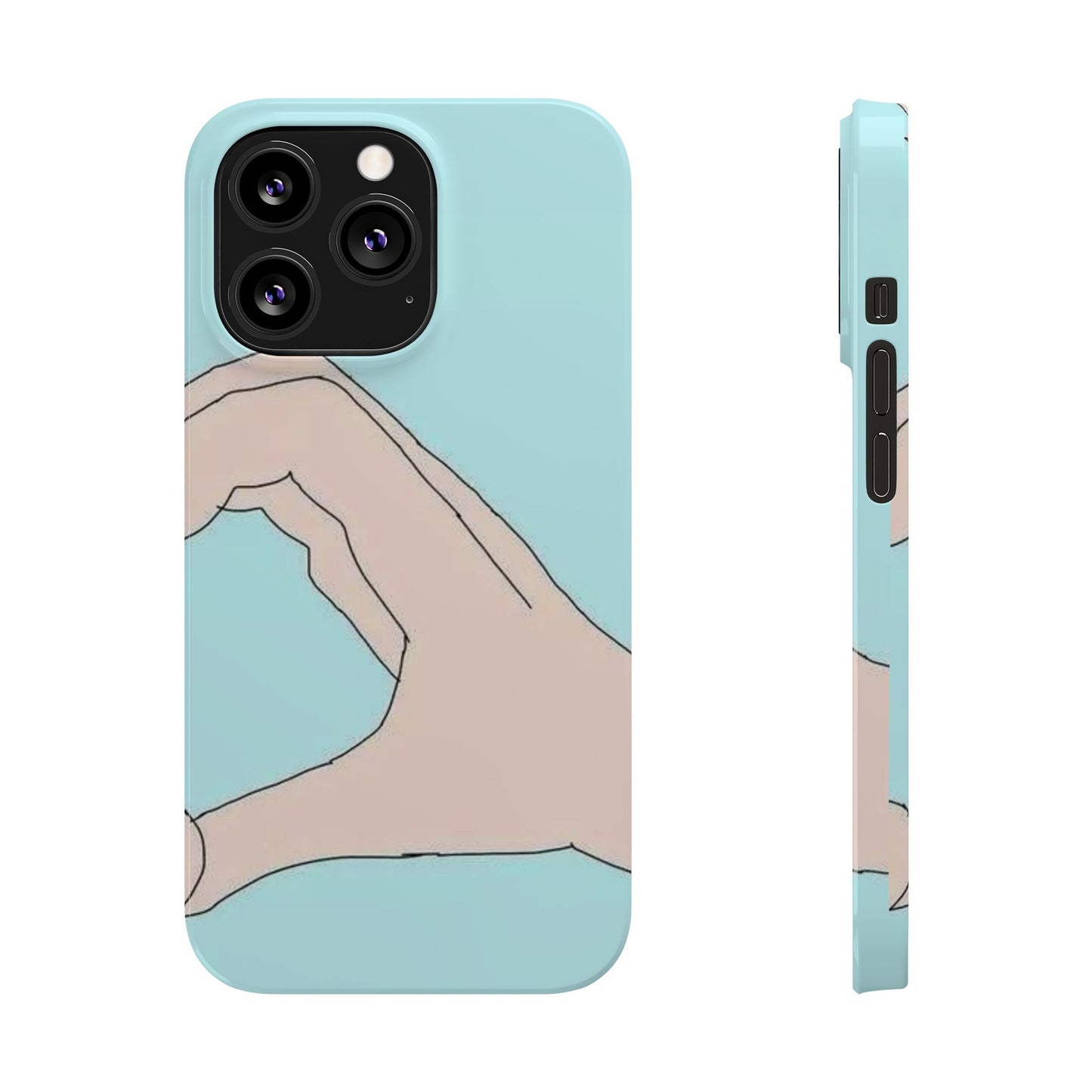 Artistic Heart Gesture Slim Phone Case - Perfect Gift for Loved Ones