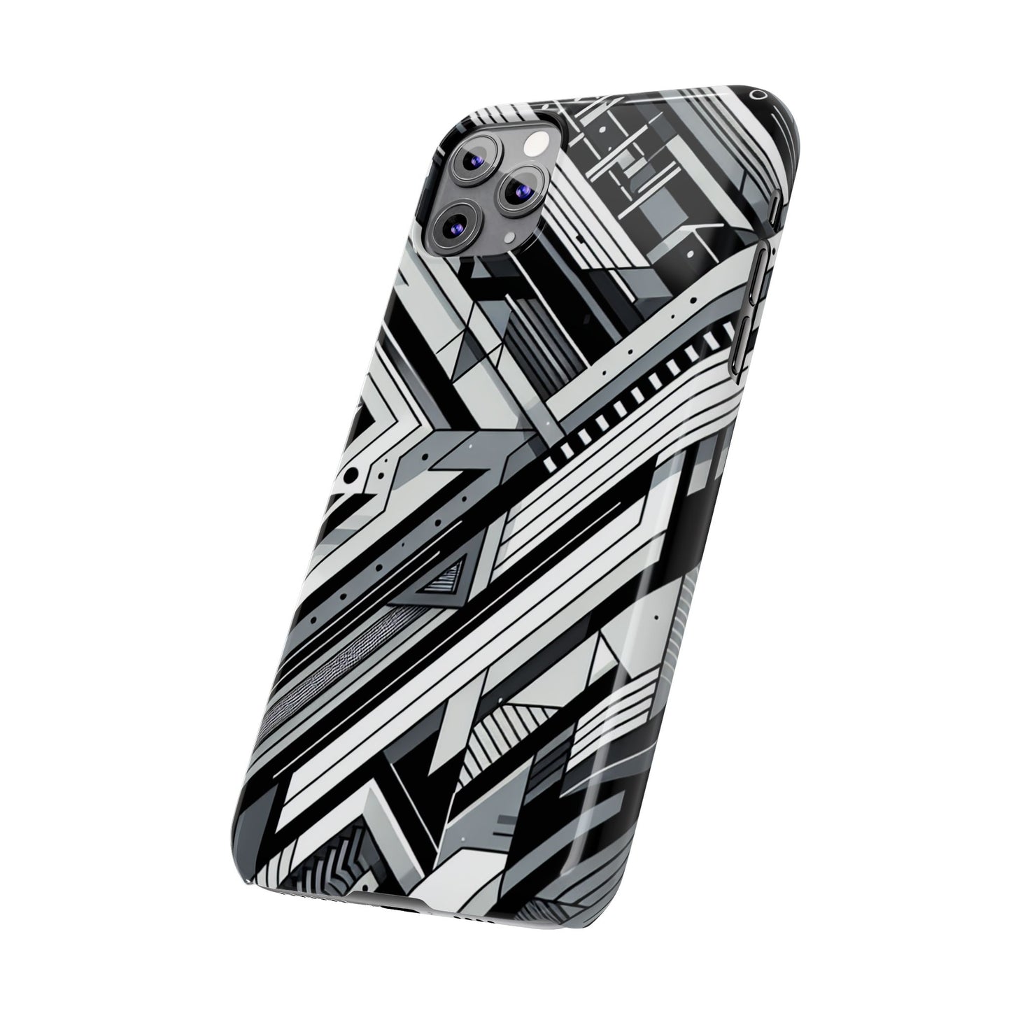 Modern Geometric Slim Phone Case - Stylish Abstract Design