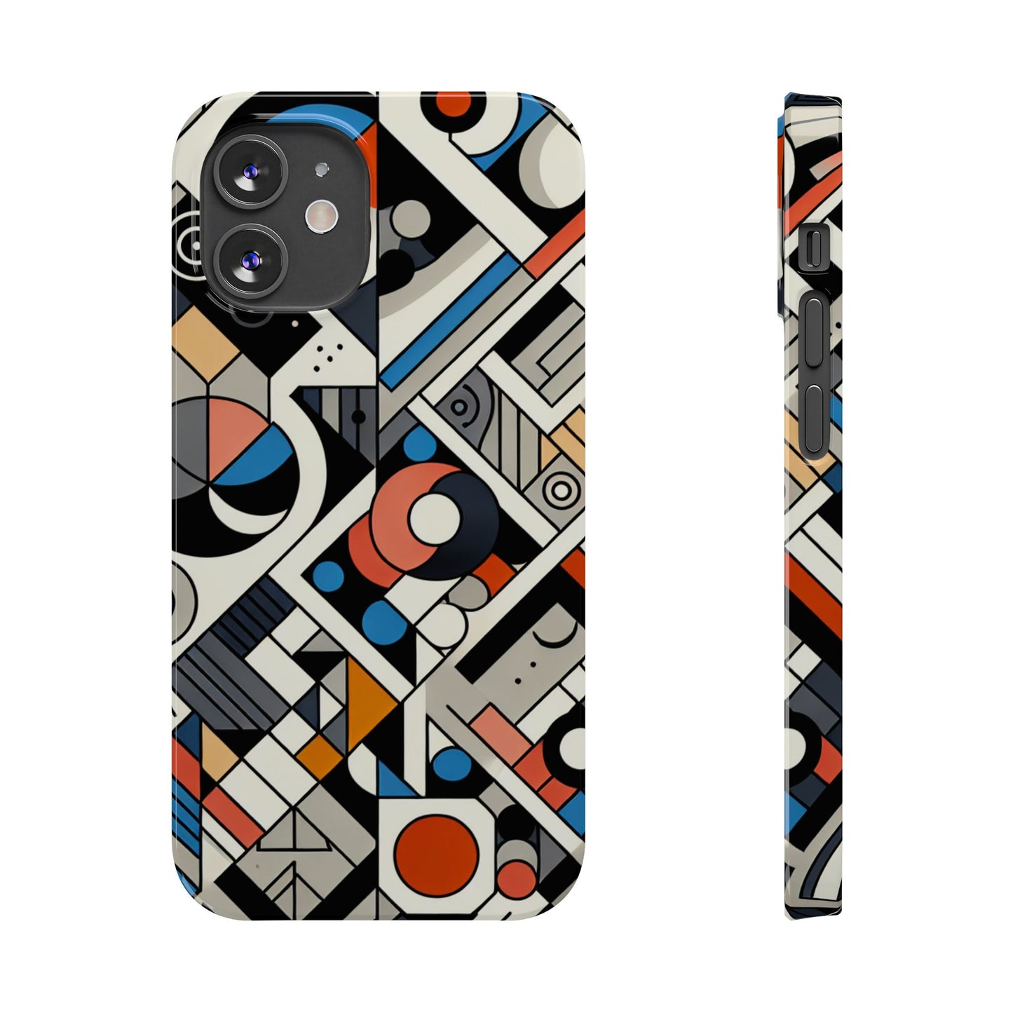 Modern Abstract Slim Phone Case - Colorful Geometric Design