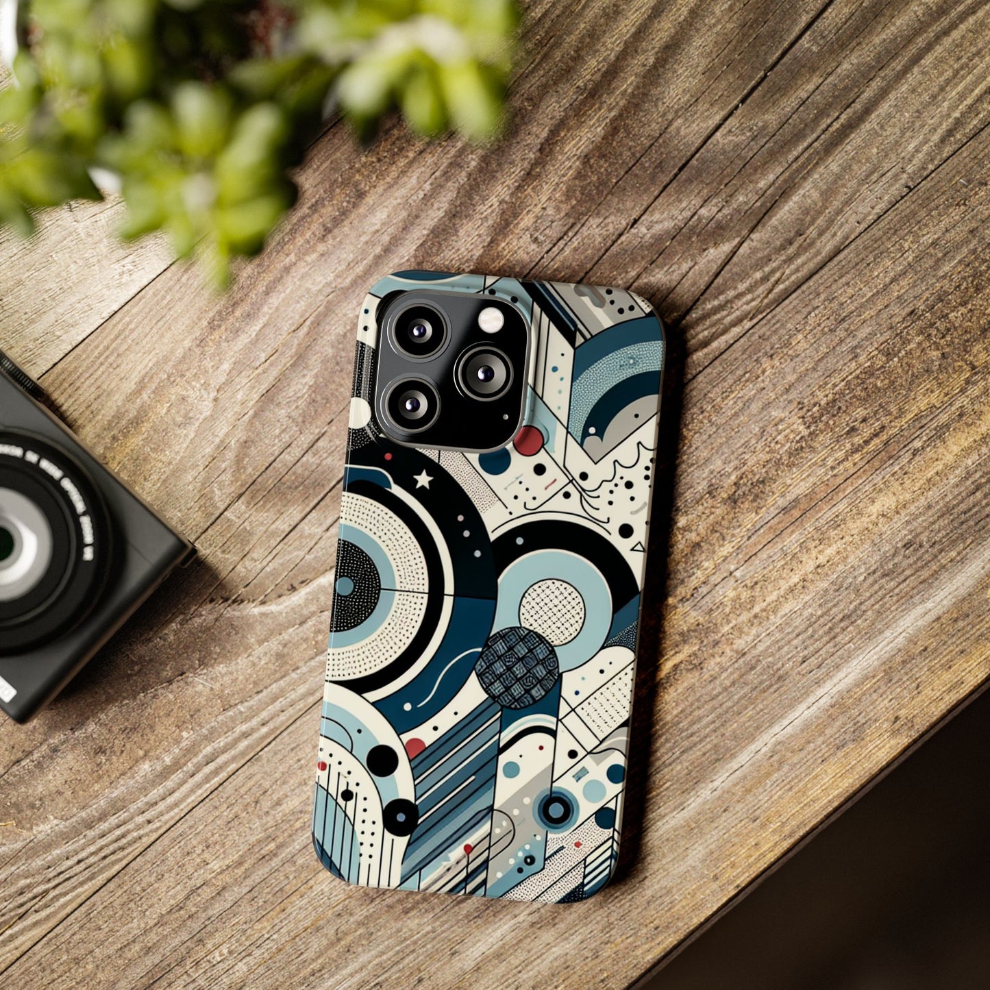 Stylish Geometric Slim Phone Case - Modern Abstract Design