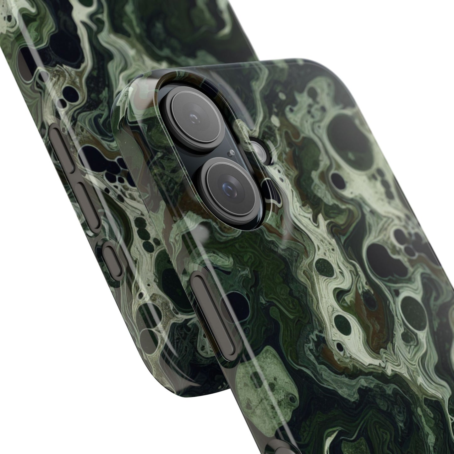 Marbled Green Slim Phone Case - Stylish Protection for Nature Lovers