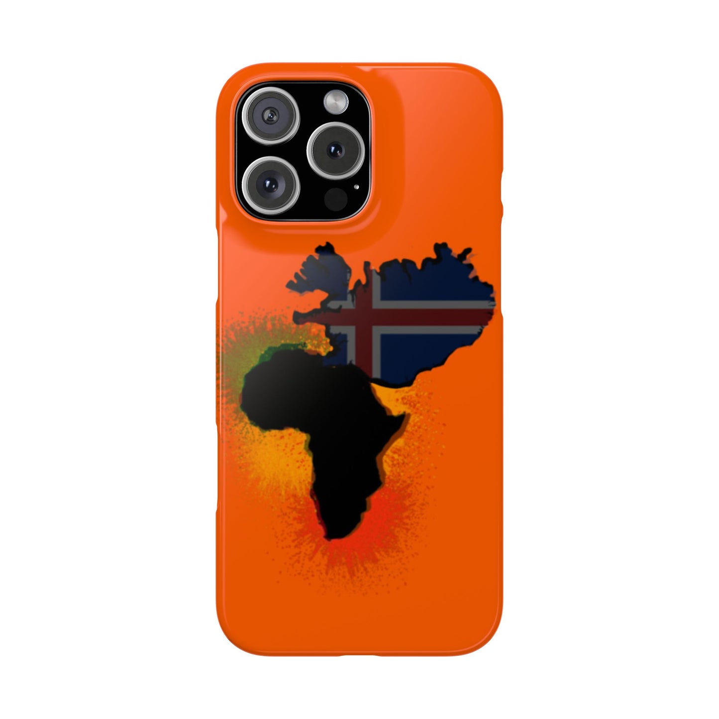 Bold African Map Slim Phone Case with Icelandic Flag