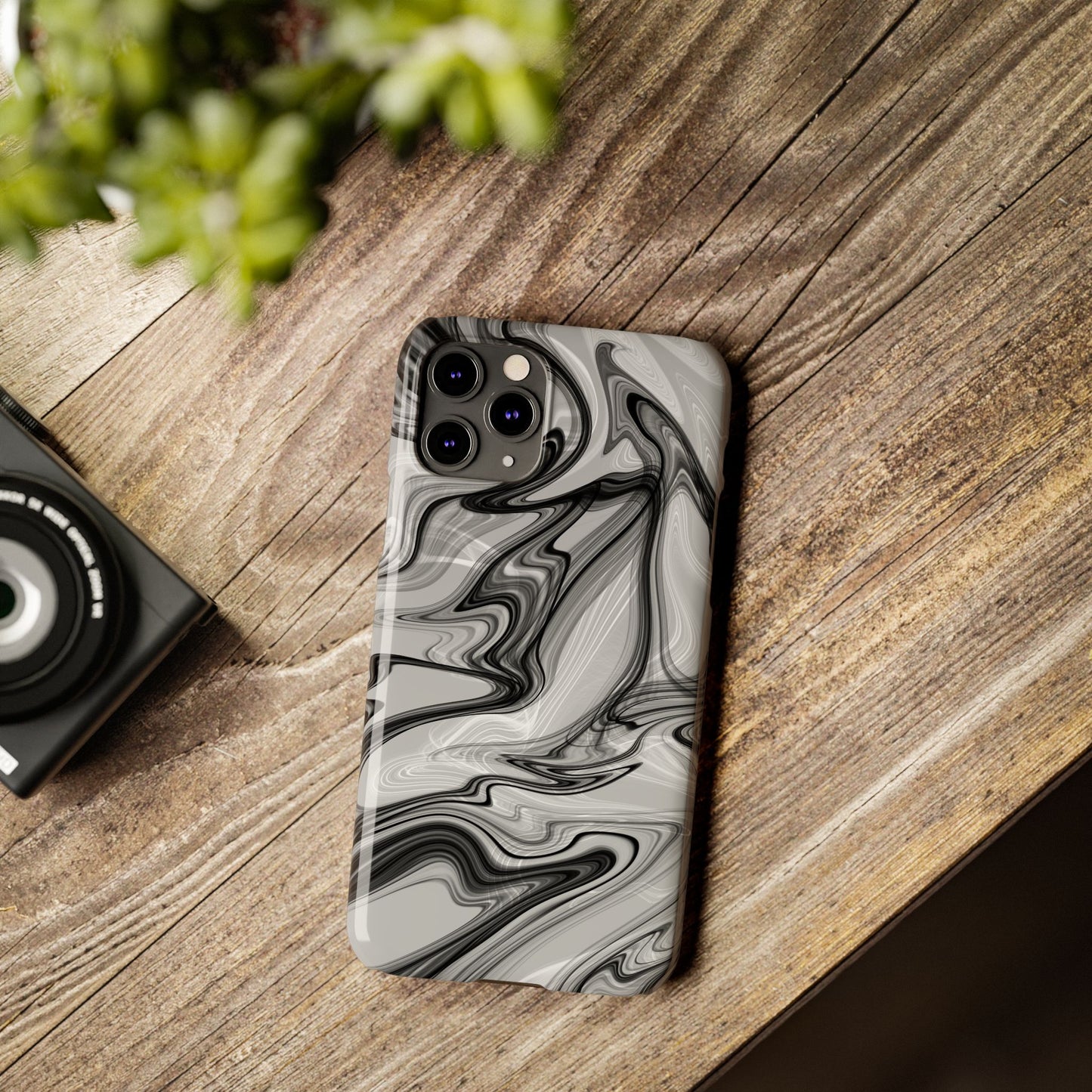 Stylish Black and Gray Abstract Slim Phone Case