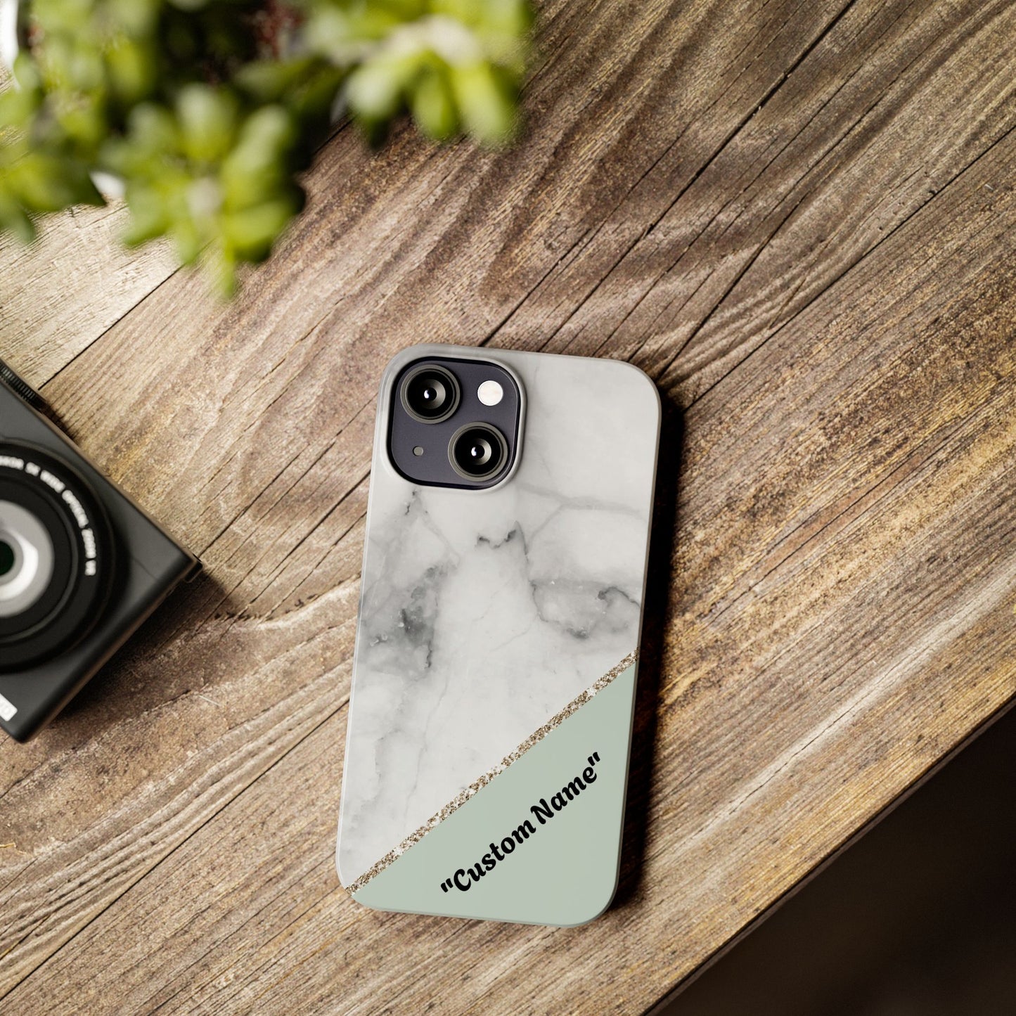 Custom Marble Slim Phone Case - Personalized Design for Trendy Protection