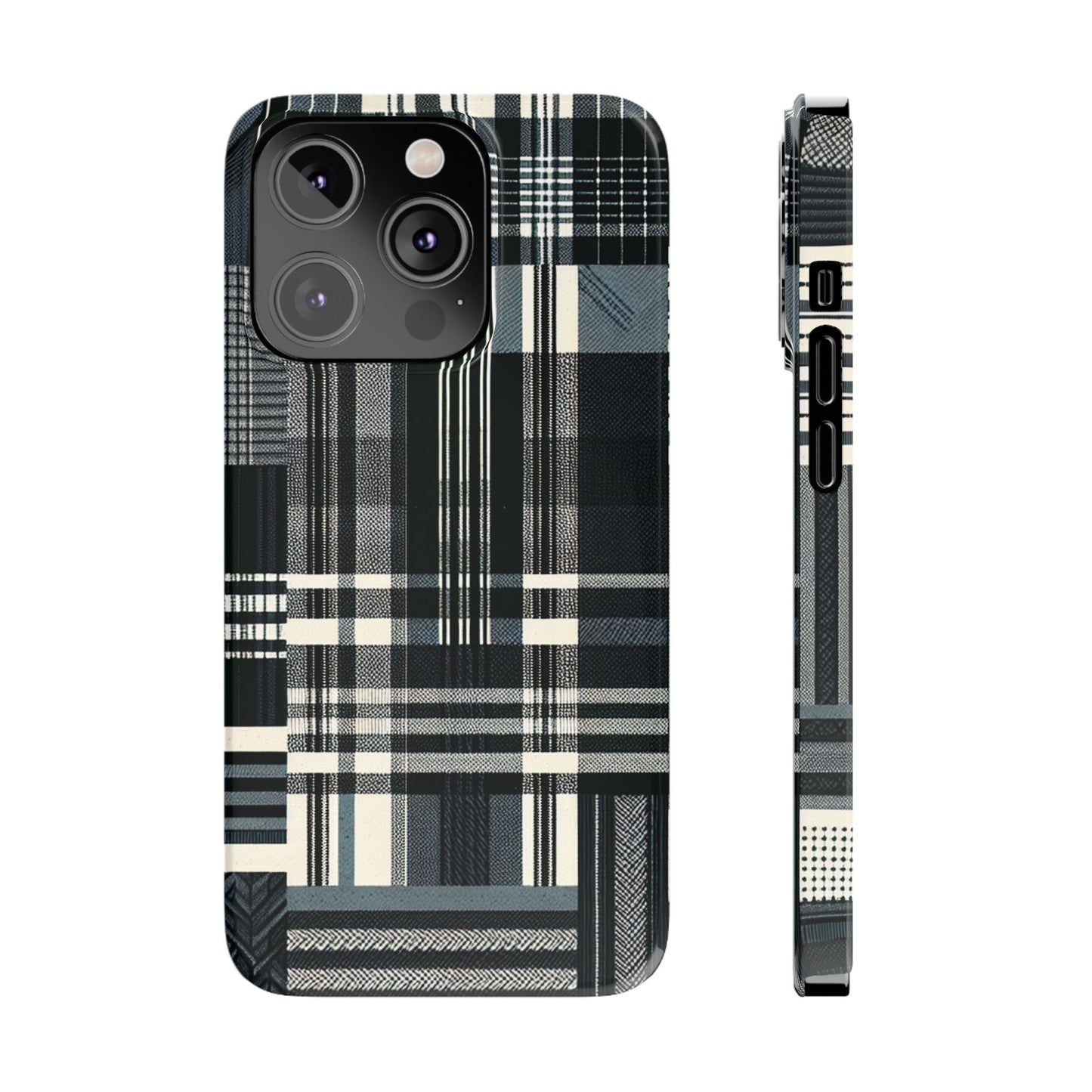 Chic Black and White Slim Phone Case - Stylish Protection for Your Device