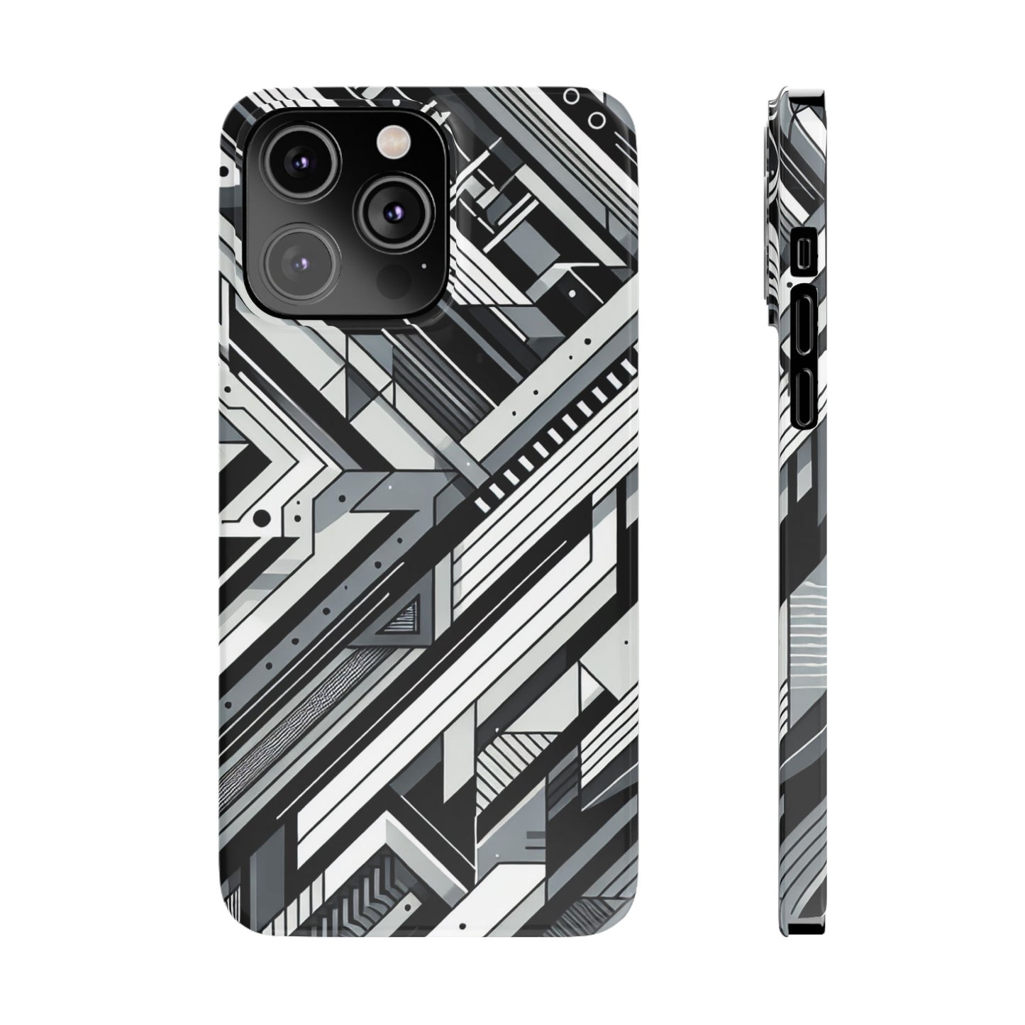 Modern Geometric Slim Phone Case - Stylish Abstract Design