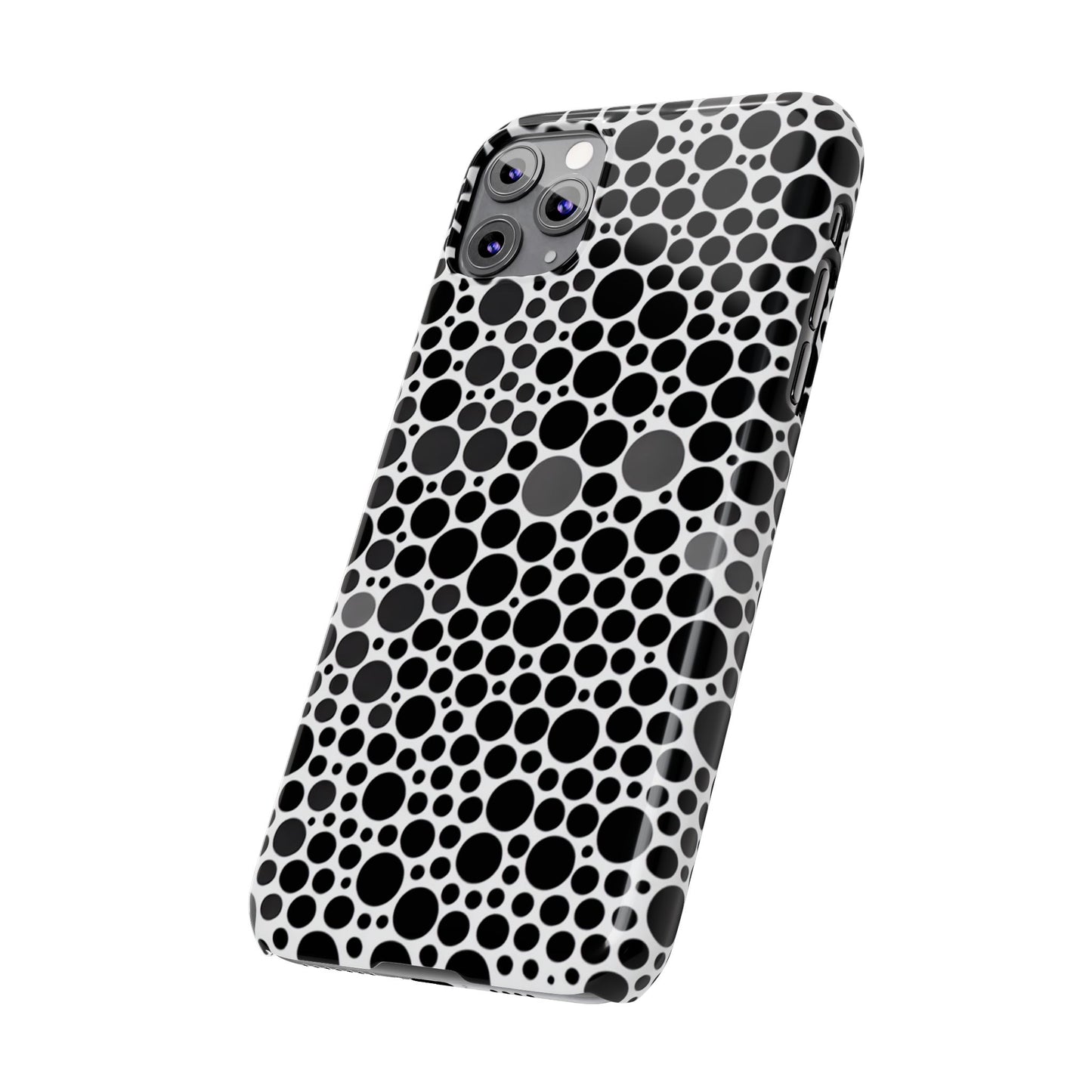 Modern Black Polka Dot Slim Phone Case - Stylish & Protective Cover