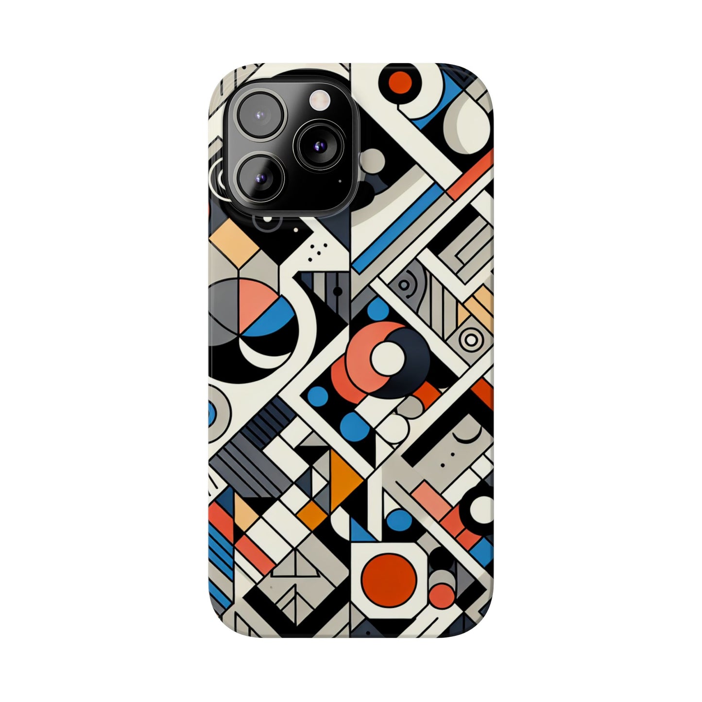 Modern Abstract Slim Phone Case - Colorful Geometric Design