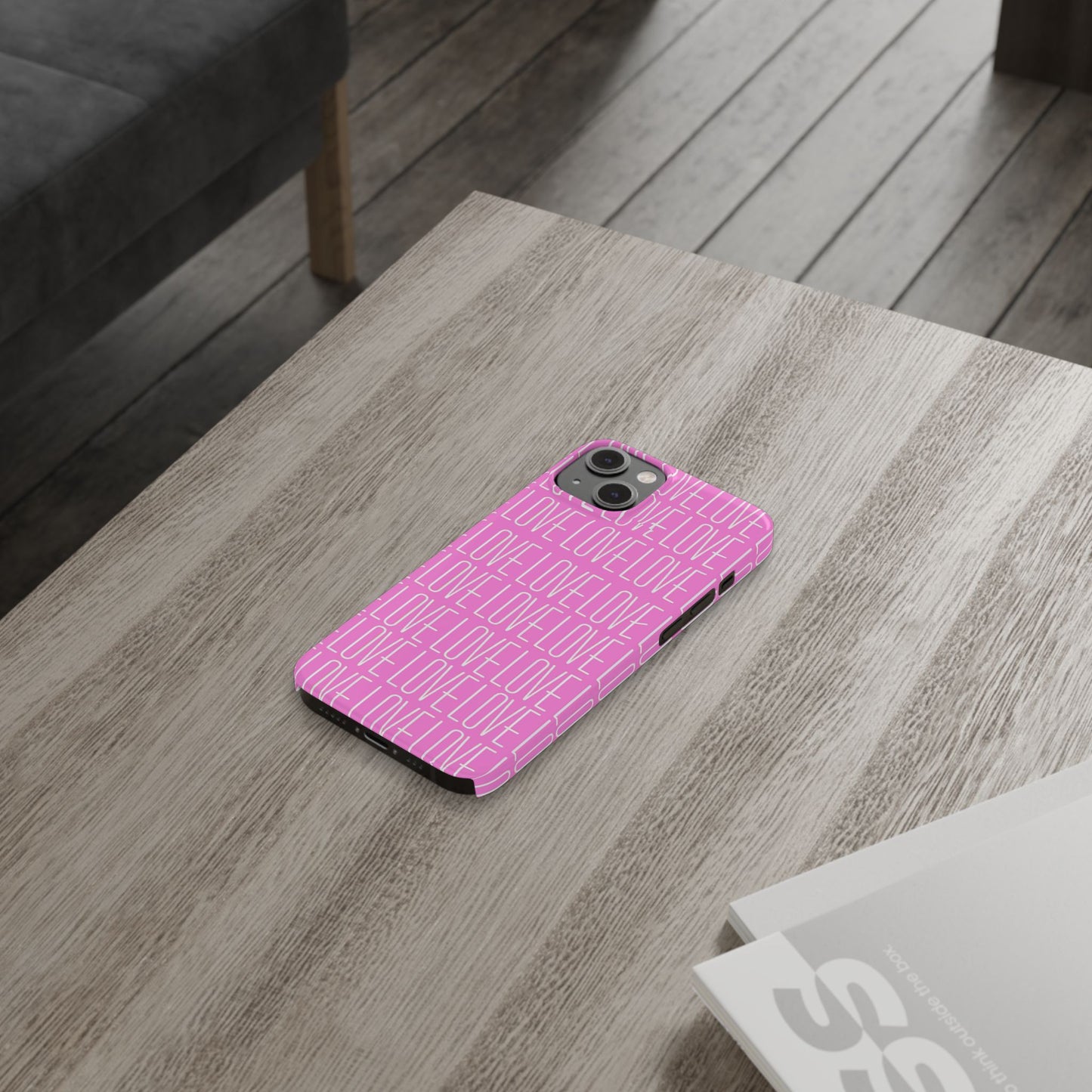 Pink Love Slim Phone Case - Perfect Gift for Valentine's Day, Anniversaries, and Loving Moments