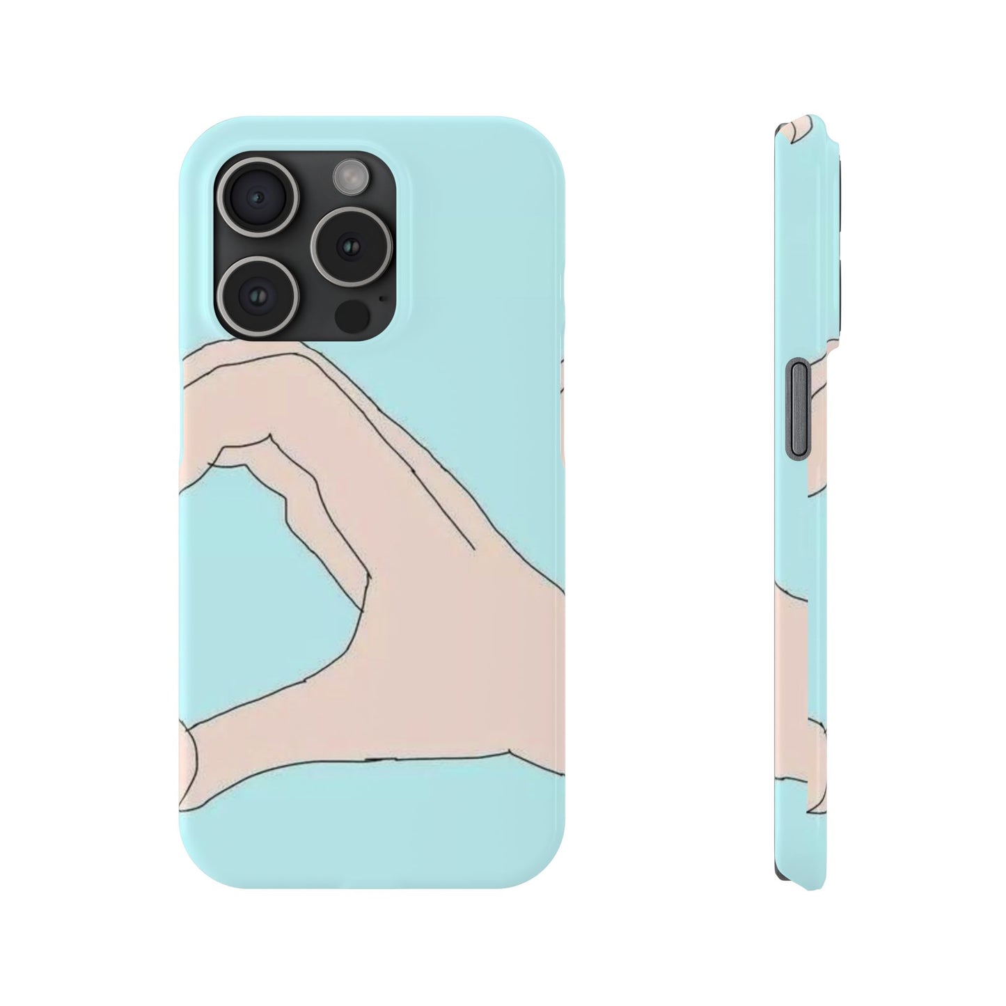 Artistic Heart Gesture Slim Phone Case - Perfect Gift for Loved Ones