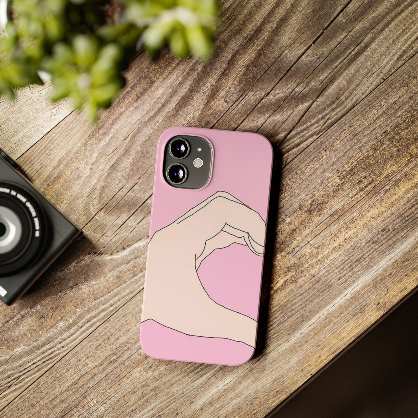 Cute Hand Heart Slim Phone Case - Stylish and Unique Phone Accessory