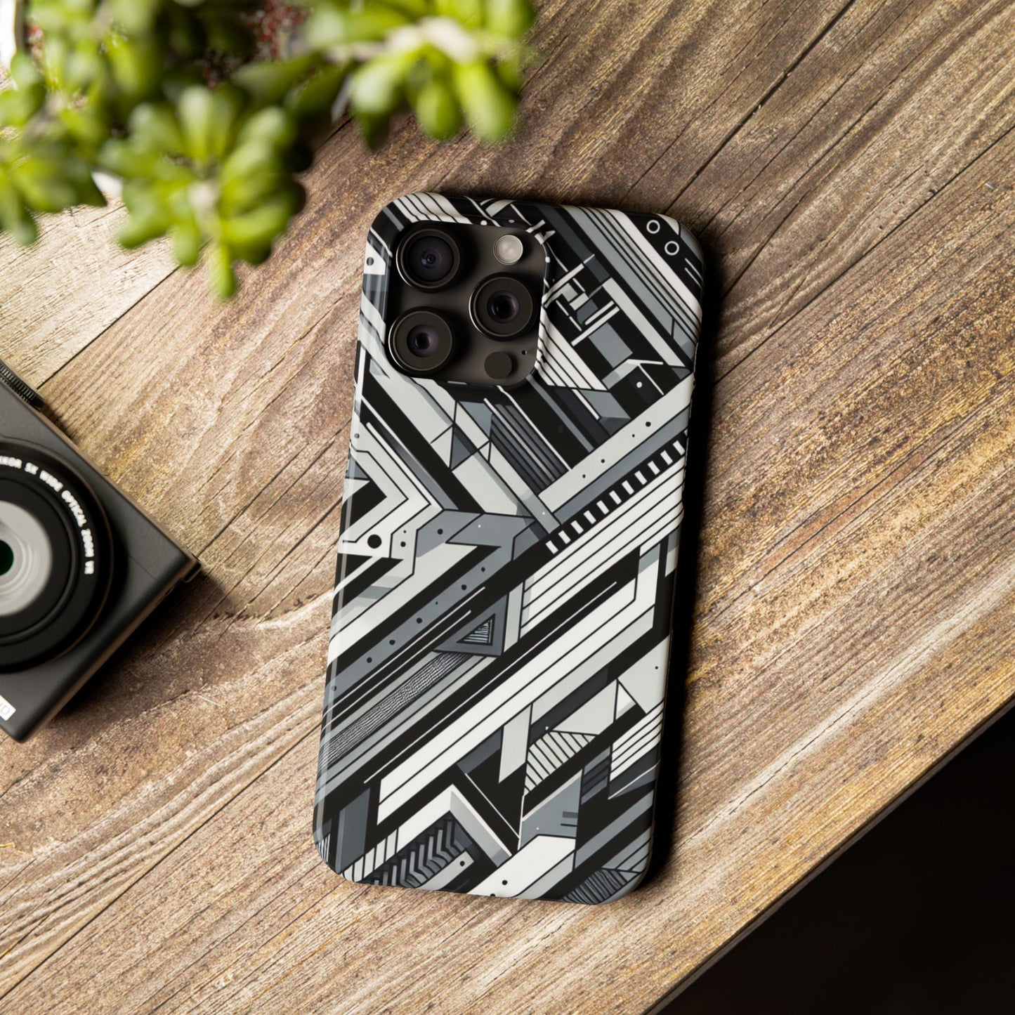 Modern Geometric Slim Phone Case - Stylish Abstract Design