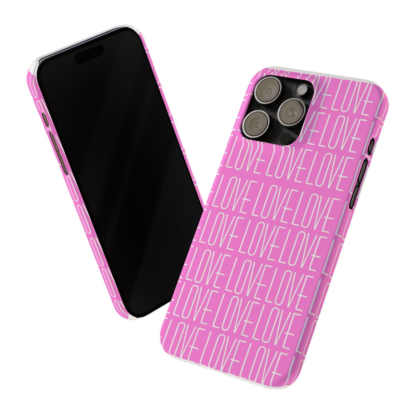 Pink Love Slim Phone Case - Perfect Gift for Valentine's Day, Anniversaries, and Loving Moments