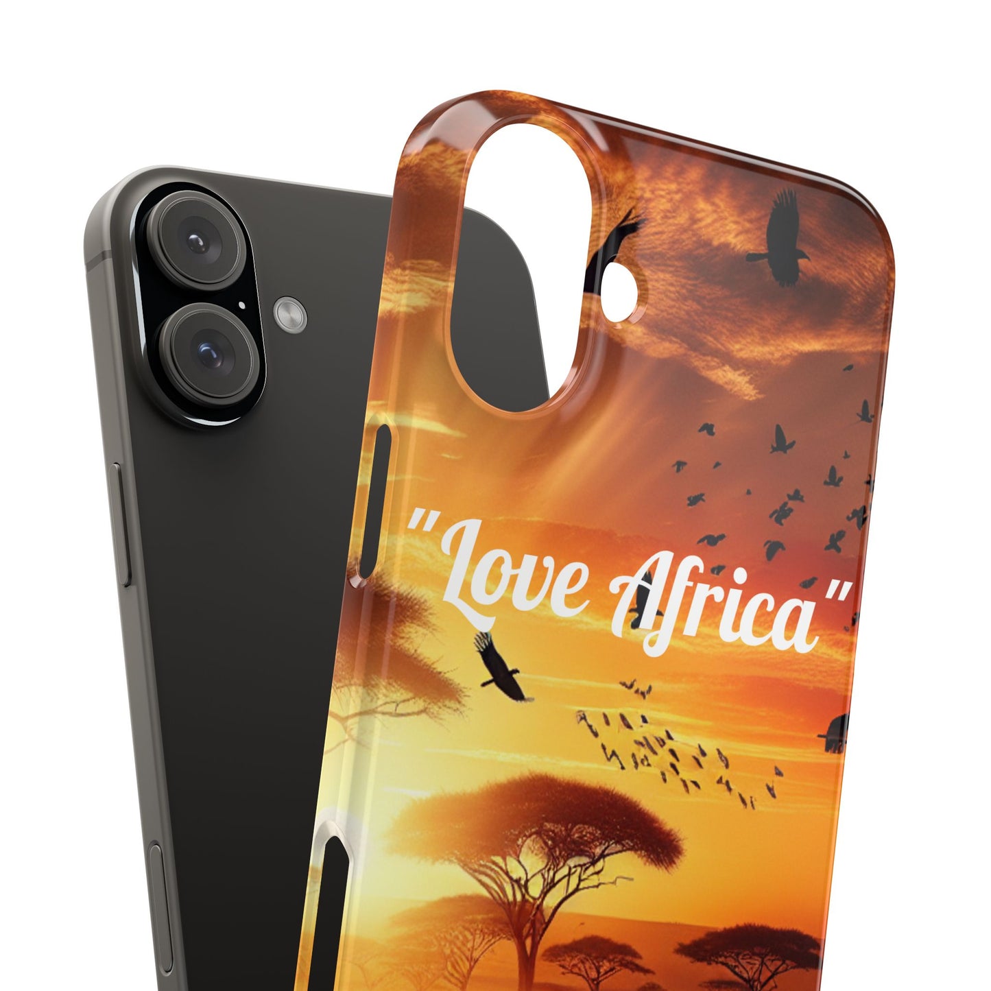 Slim Phone Case - "Love Africa" Sunset Design - Perfect Gift for Nature Lovers