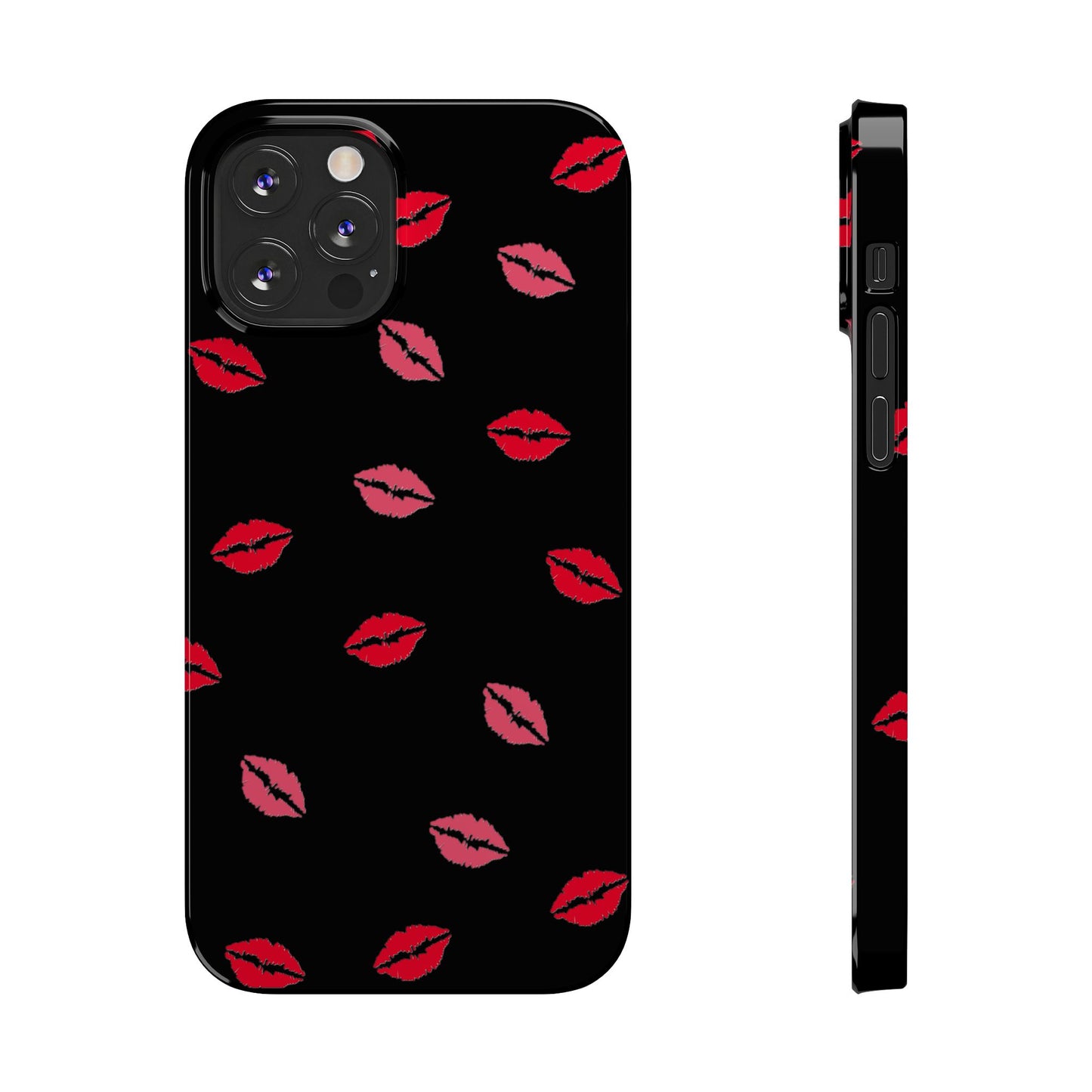 Kiss Mark Slim Phone Case - Chic Lip Print Design for Fashion Lovers