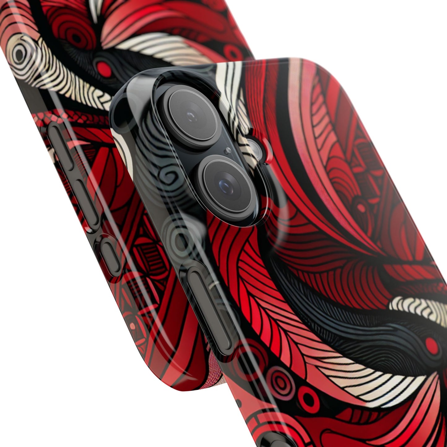 Artistic Red Swirl Slim Phone Case - Trendy Design for Stylish Protection