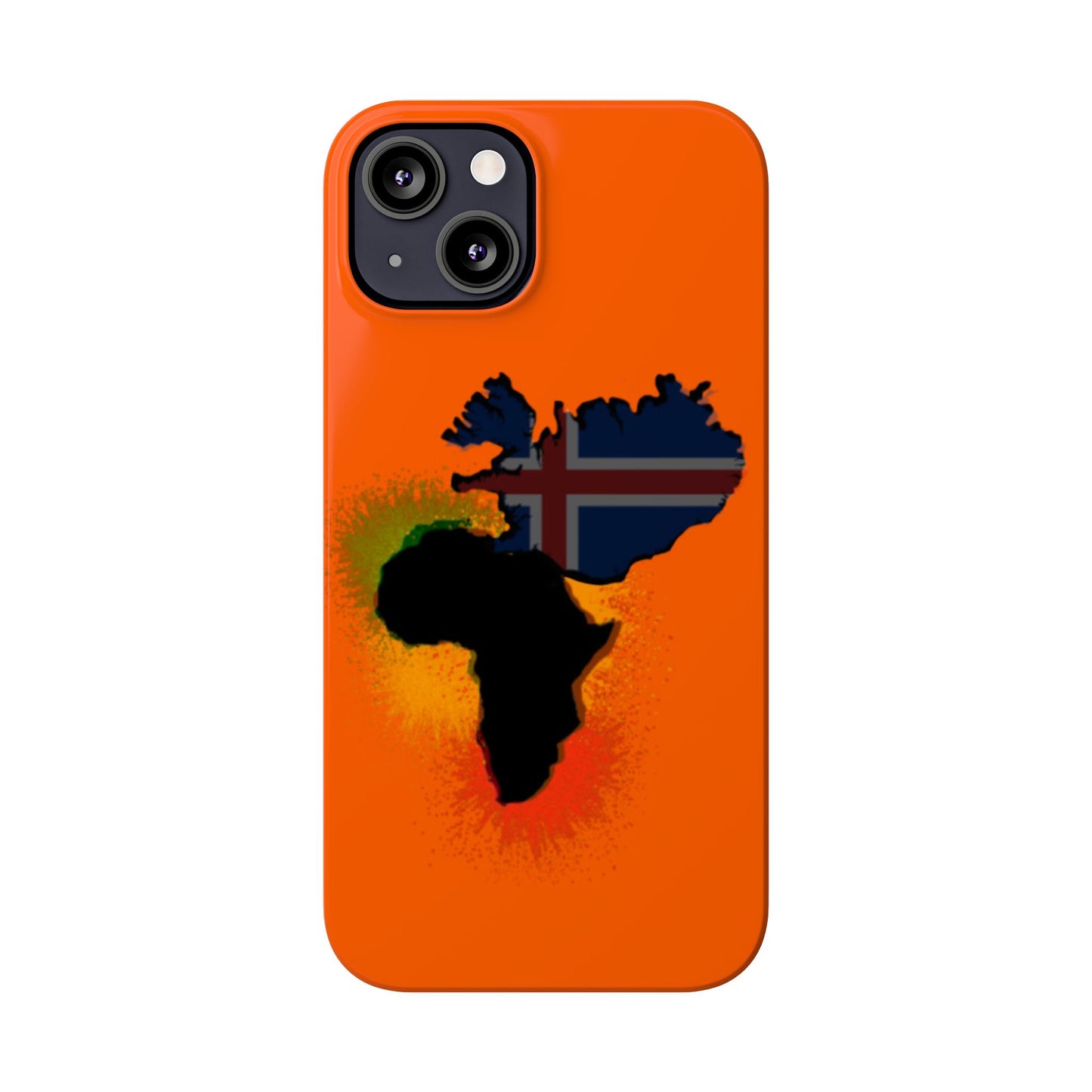 Bold African Map Slim Phone Case with Icelandic Flag