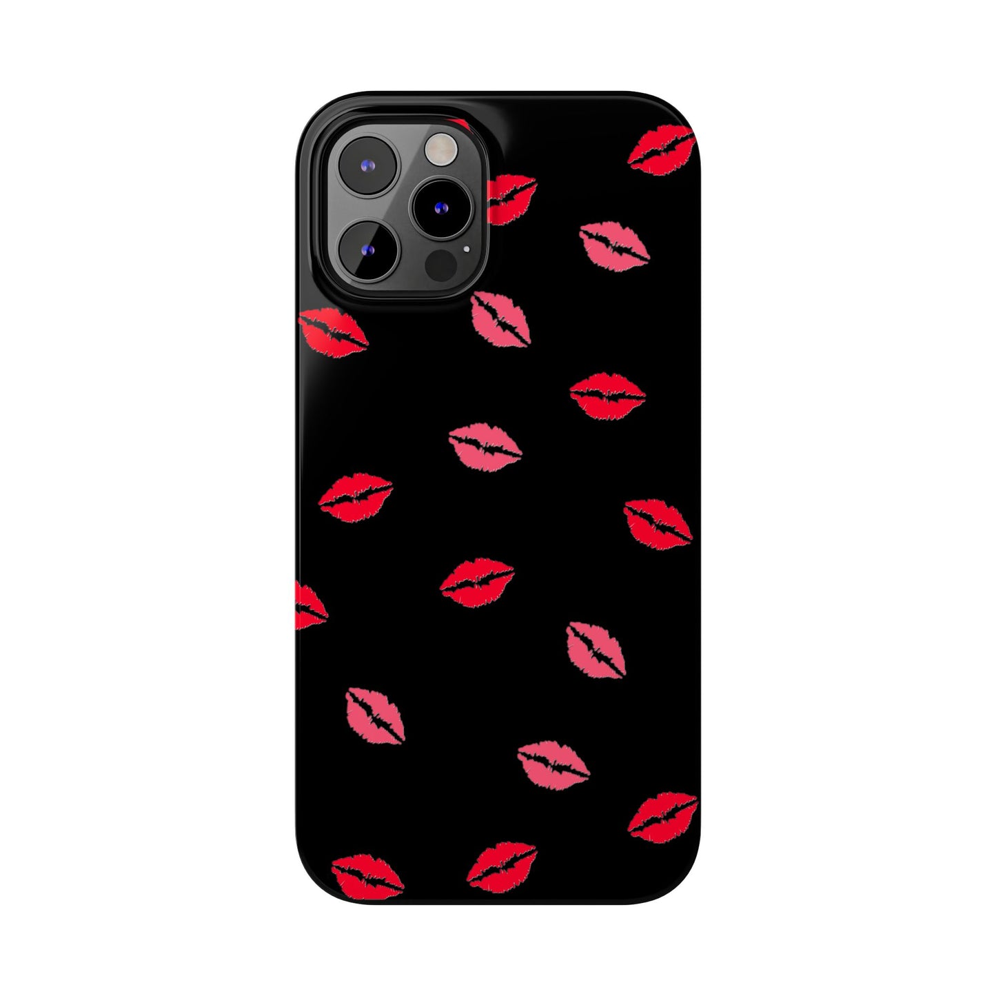 Kiss Mark Slim Phone Case - Chic Lip Print Design for Fashion Lovers