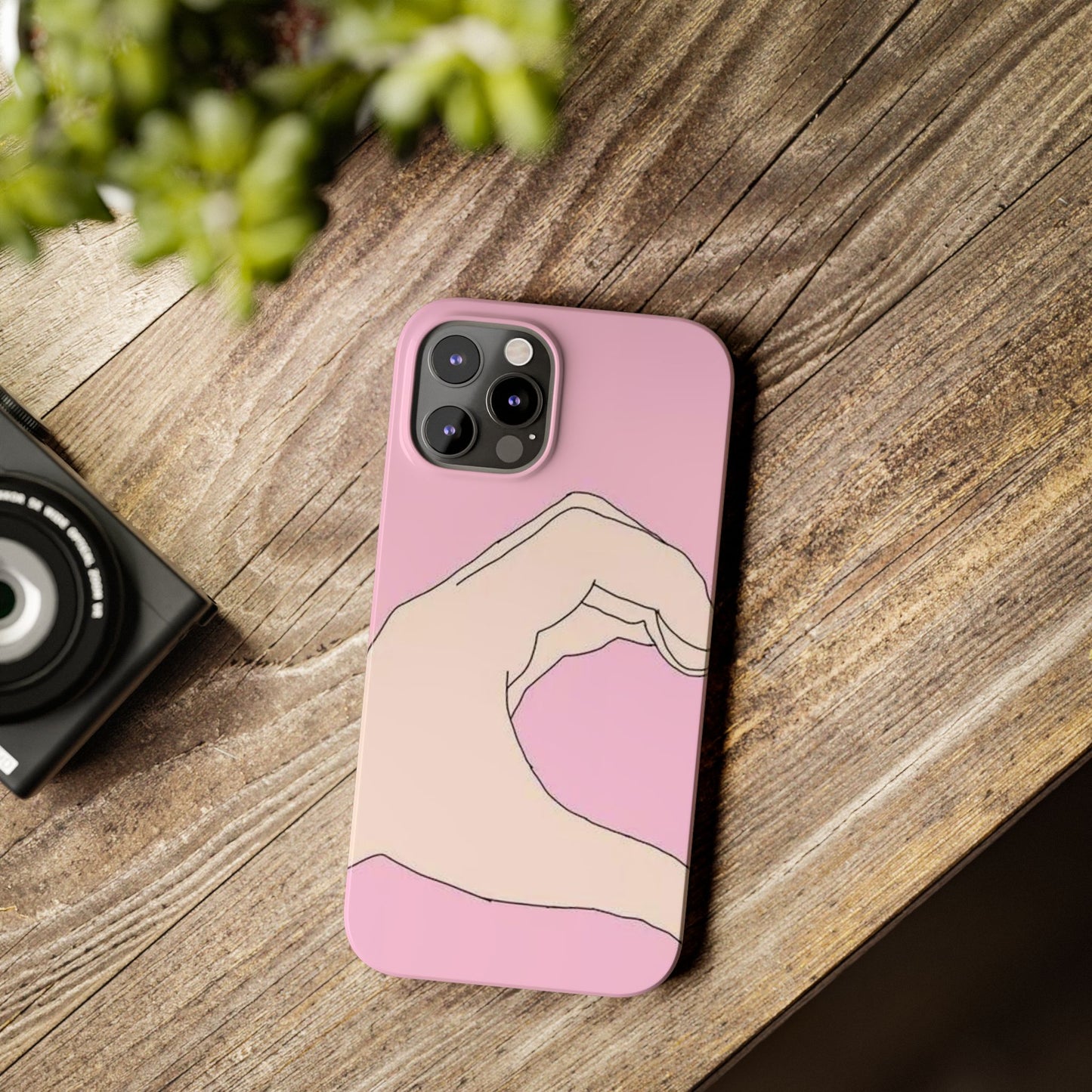 Cute Hand Heart Slim Phone Case - Stylish and Unique Phone Accessory