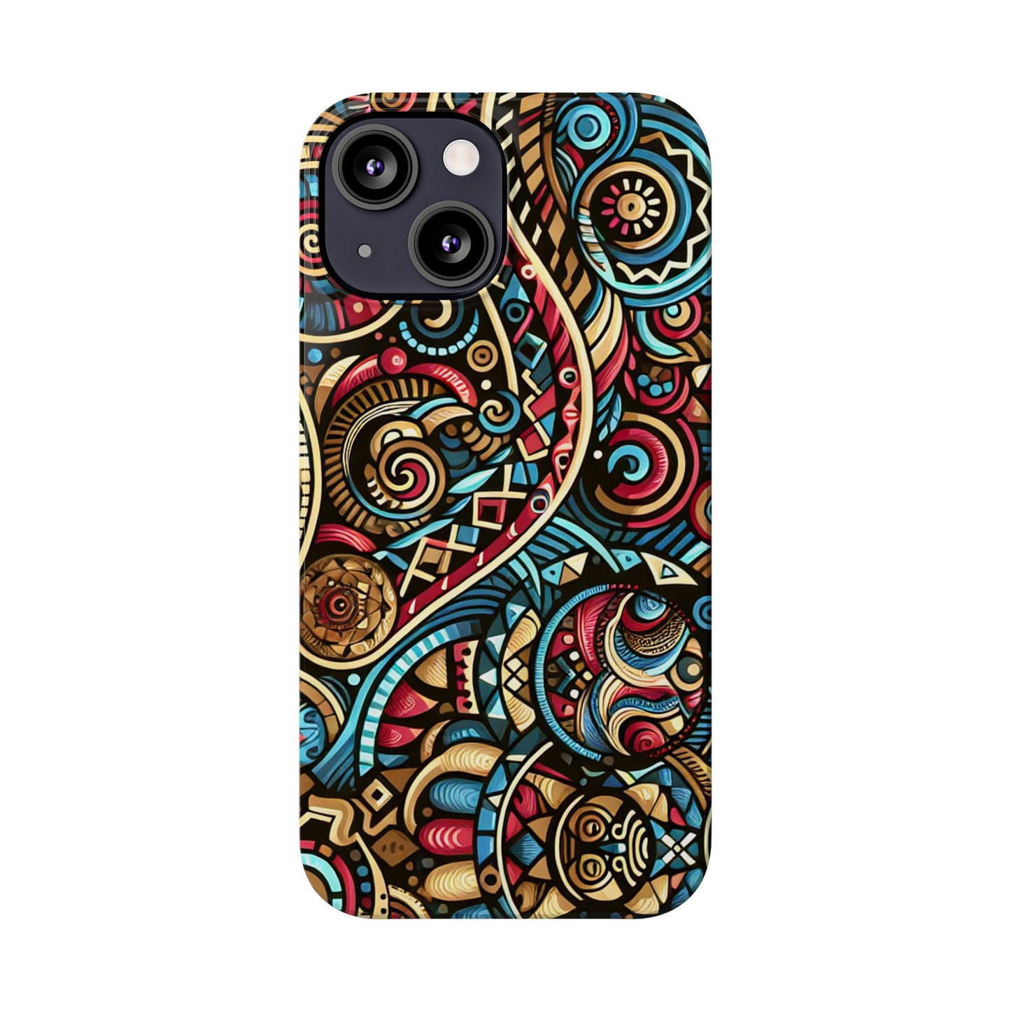 Vibrant Bohemian Slim Phone Case - Artistic Swirl Design