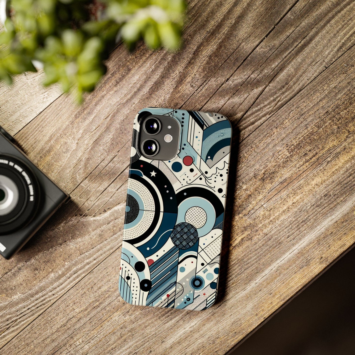 Stylish Geometric Slim Phone Case - Modern Abstract Design