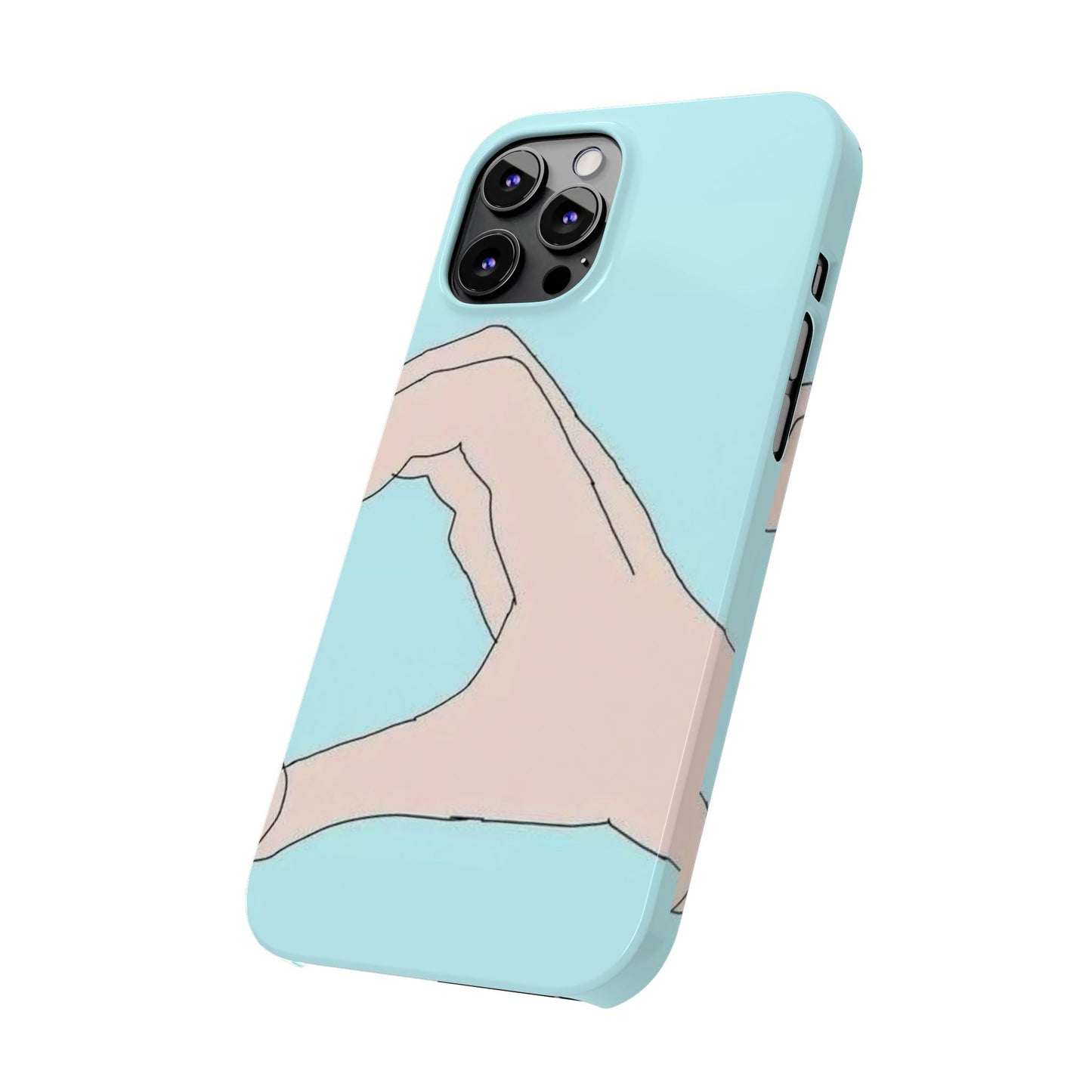 Artistic Heart Gesture Slim Phone Case - Perfect Gift for Loved Ones