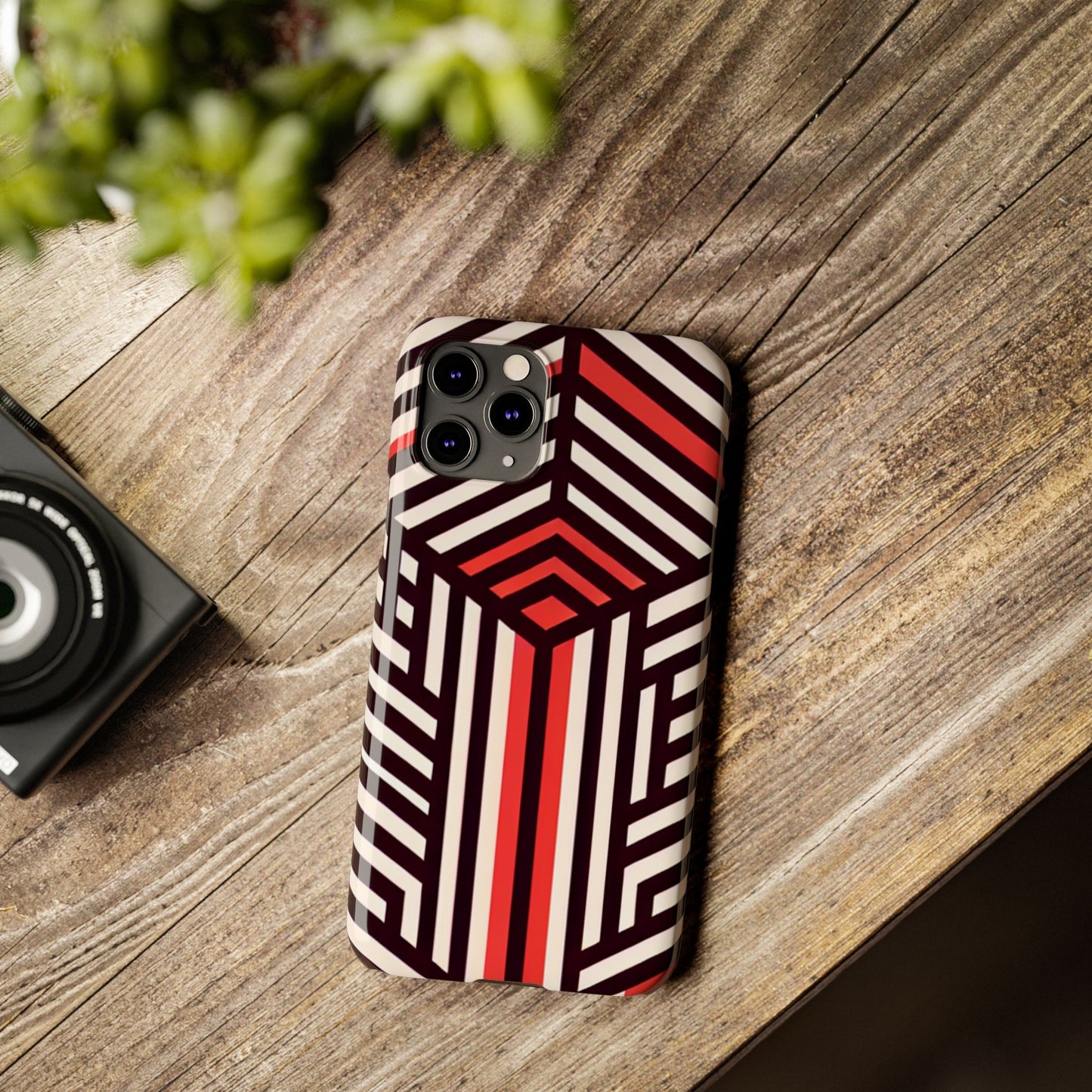 Geometric Slim Phone Case - Modern Abstract Design for Minimalist Style