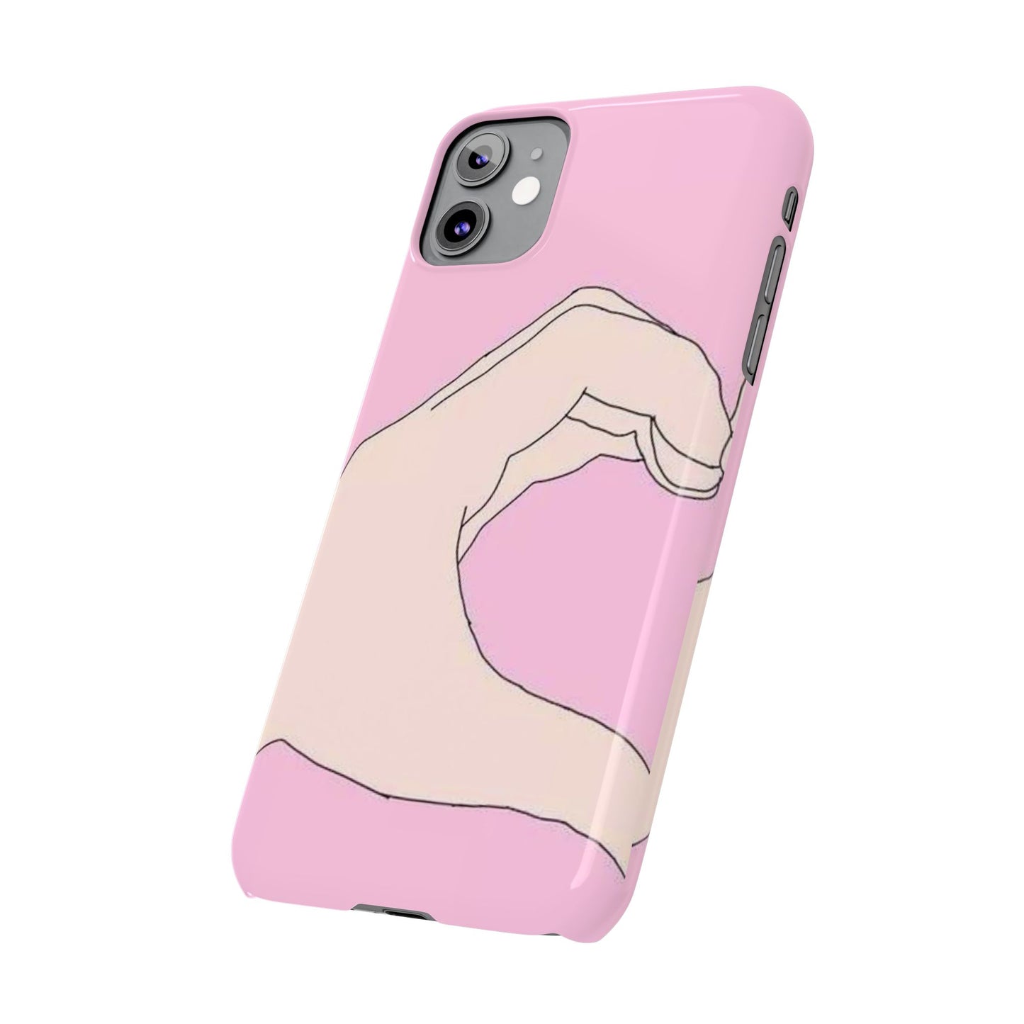 Cute Hand Heart Slim Phone Case - Stylish and Unique Phone Accessory