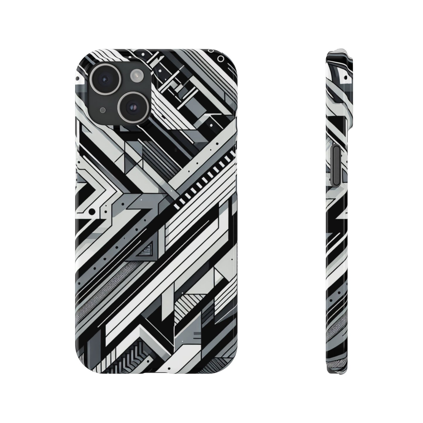 Modern Geometric Slim Phone Case - Stylish Abstract Design