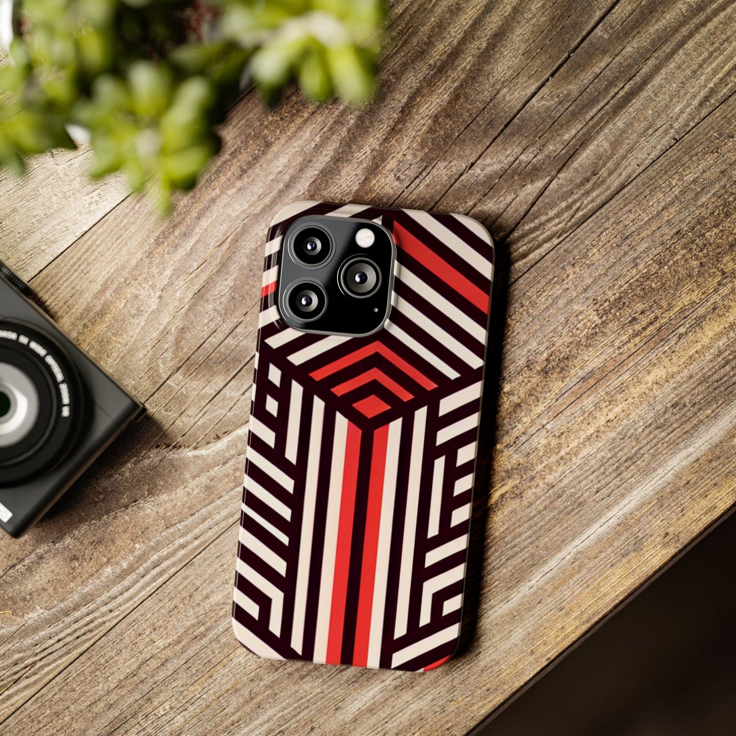 Geometric Slim Phone Case - Modern Abstract Design for Minimalist Style