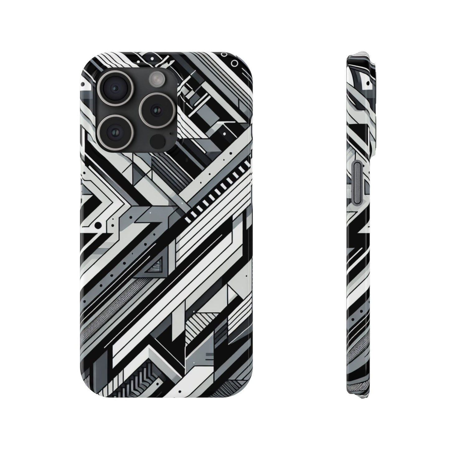 Modern Geometric Slim Phone Case - Stylish Abstract Design