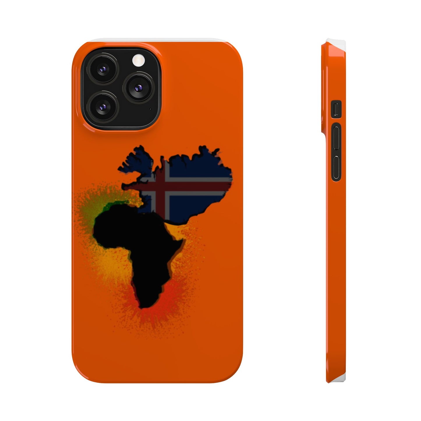 Bold African Map Slim Phone Case with Icelandic Flag