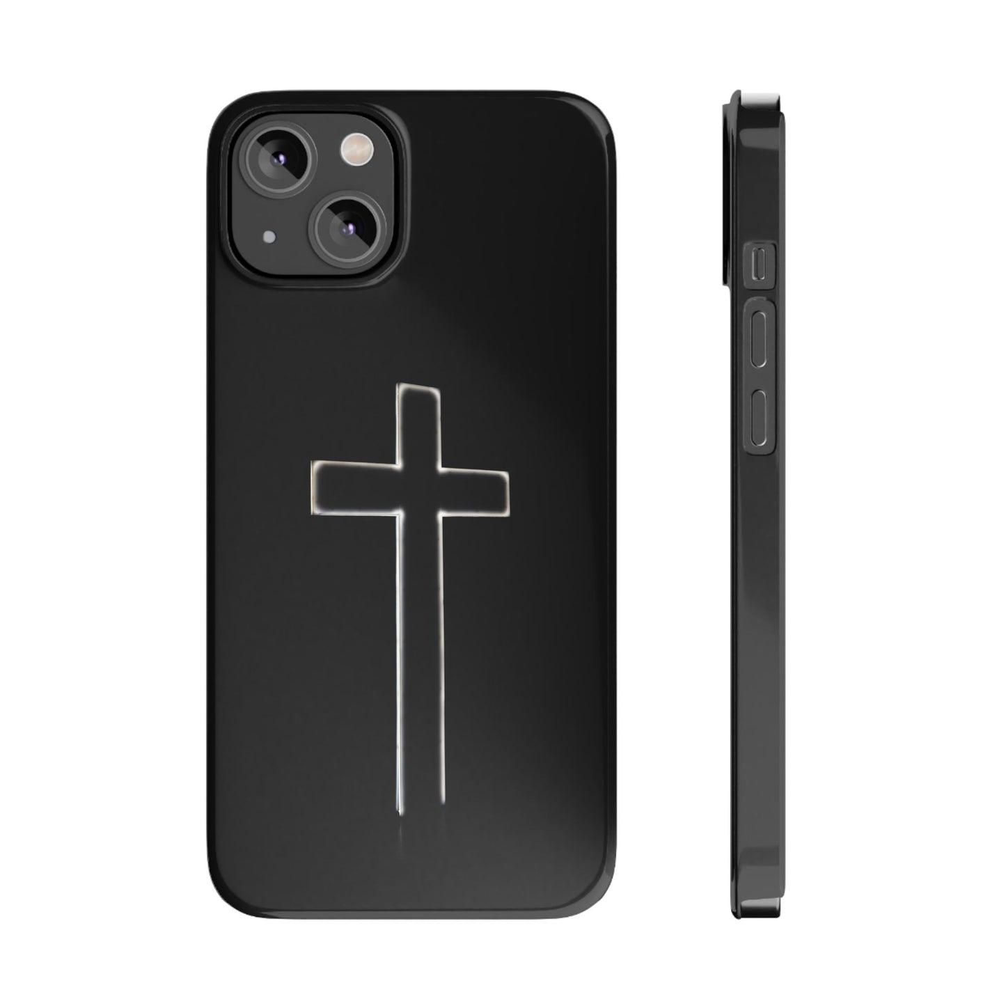 Inspirational Slim Phone Case with Cross Design