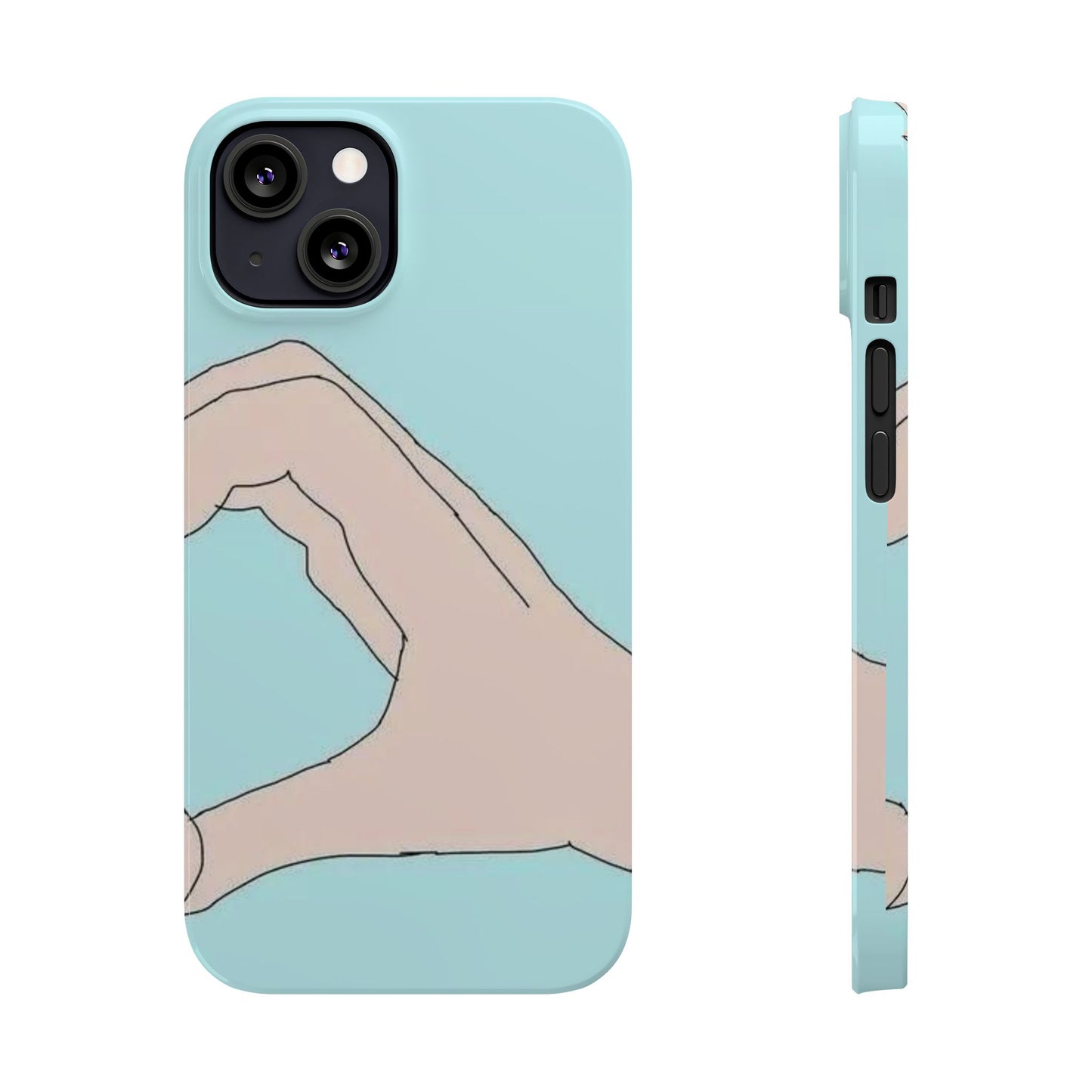 Artistic Heart Gesture Slim Phone Case - Perfect Gift for Loved Ones