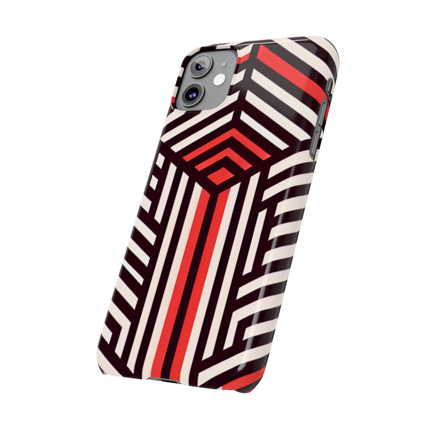 Geometric Slim Phone Case - Modern Abstract Design for Minimalist Style