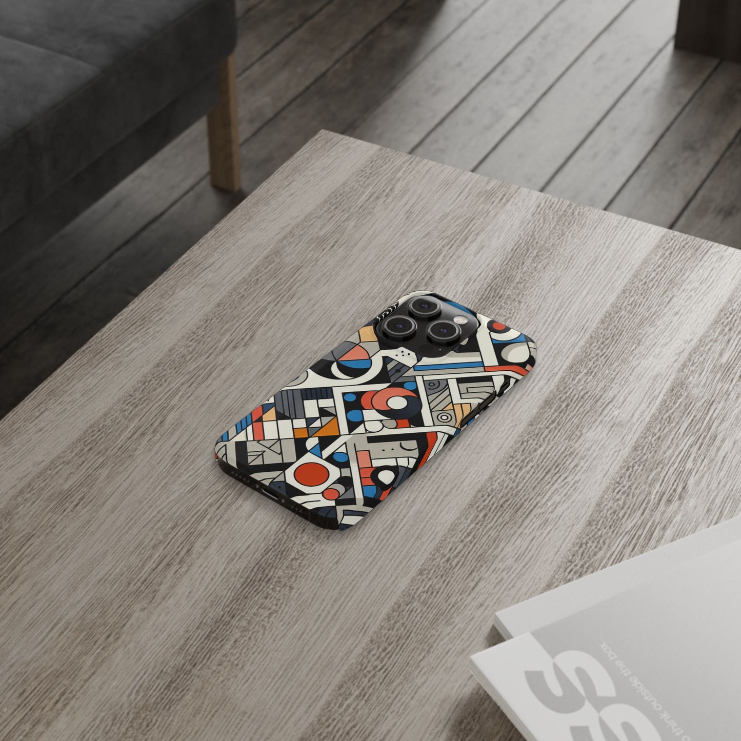 Modern Abstract Slim Phone Case - Colorful Geometric Design