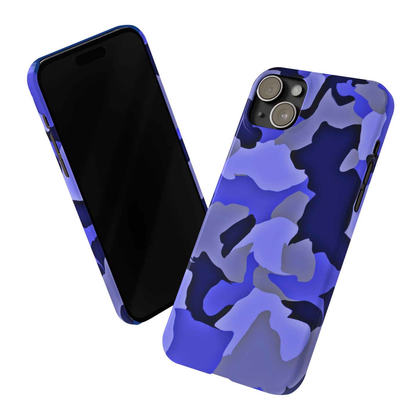 Stylish Slim Phone Case - Blue Abstract Camo Design for Trendsetters