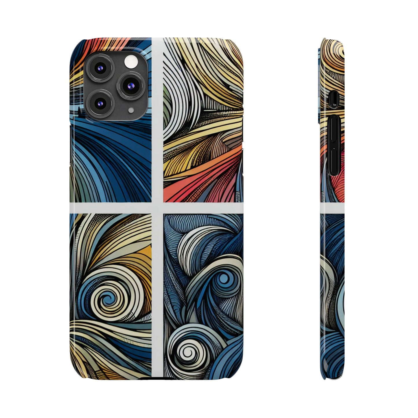 Artistic Slim Phone Cases - Colorful Swirl Design for Creative Souls