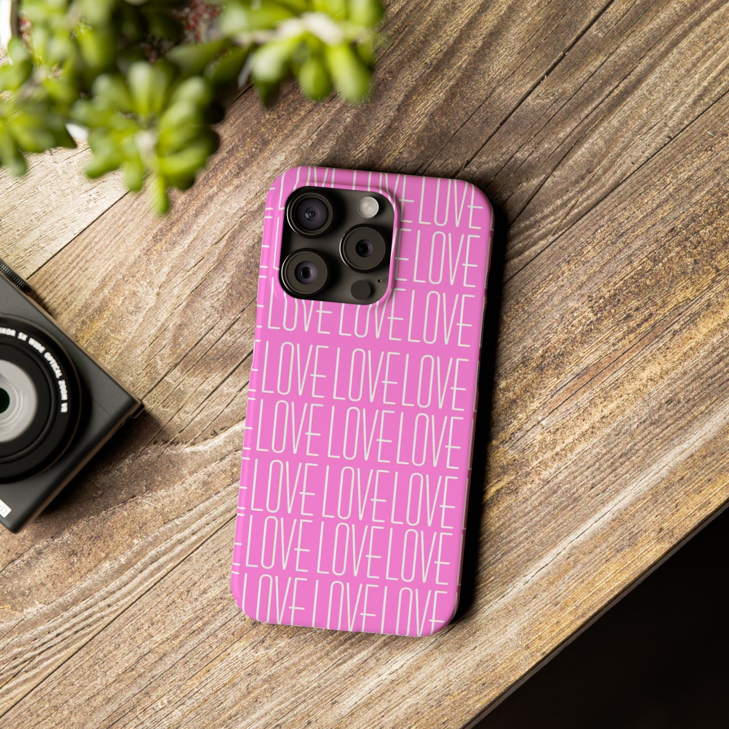 Pink Love Slim Phone Case - Perfect Gift for Valentine's Day, Anniversaries, and Loving Moments