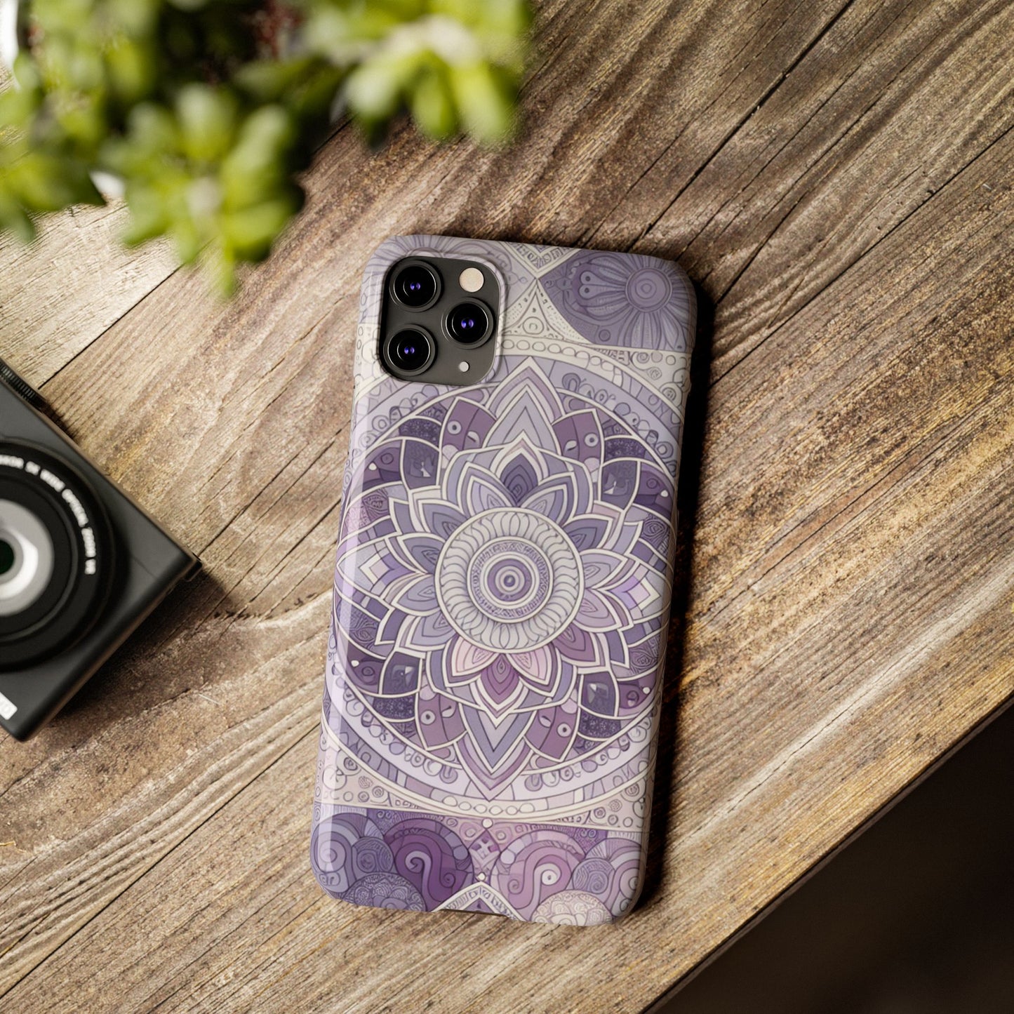 Elegant Mandala Slim Phone Case – Purple Harmony Design