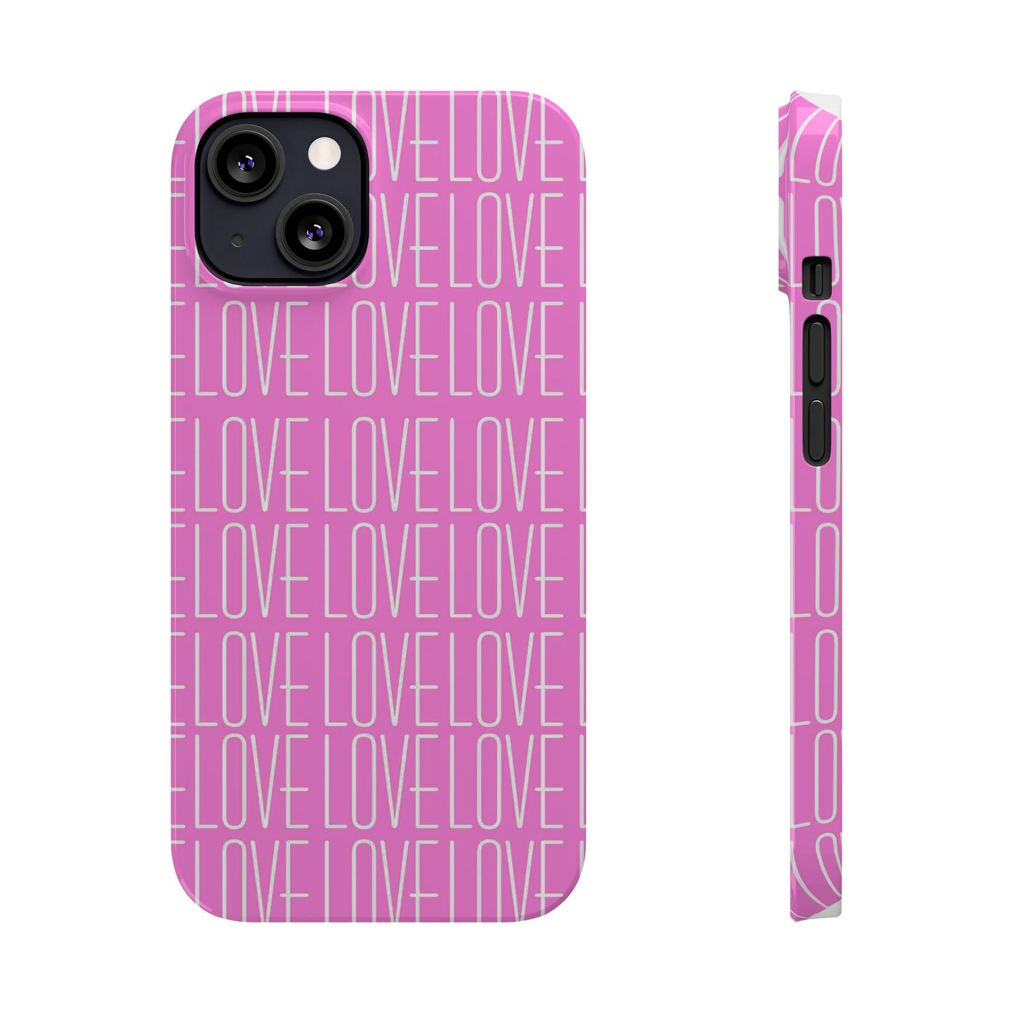 Pink Love Slim Phone Case - Perfect Gift for Valentine's Day, Anniversaries, and Loving Moments