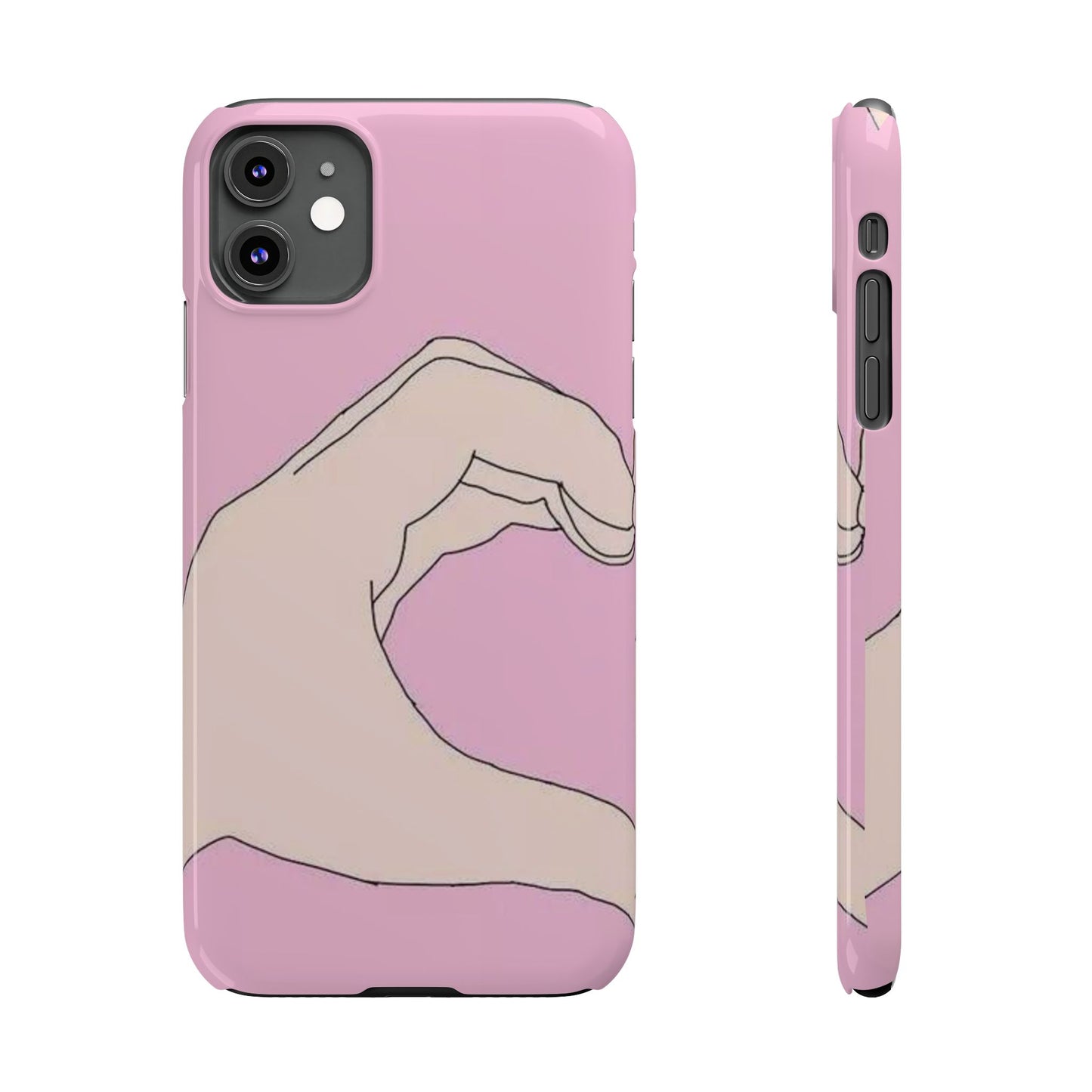 Cute Hand Heart Slim Phone Case - Stylish and Unique Phone Accessory