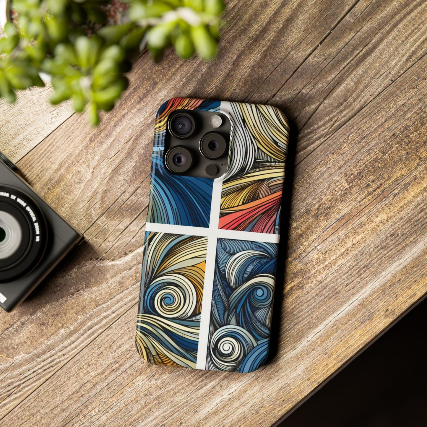 Artistic Slim Phone Cases - Colorful Swirl Design for Creative Souls