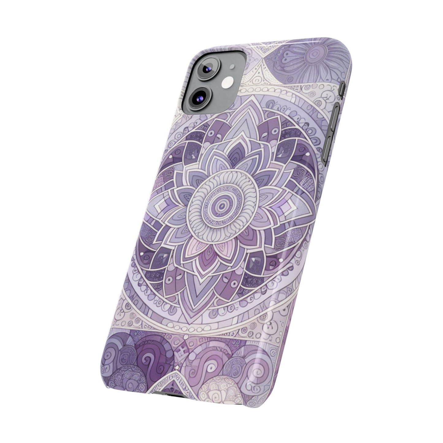 Elegant Mandala Slim Phone Case – Purple Harmony Design