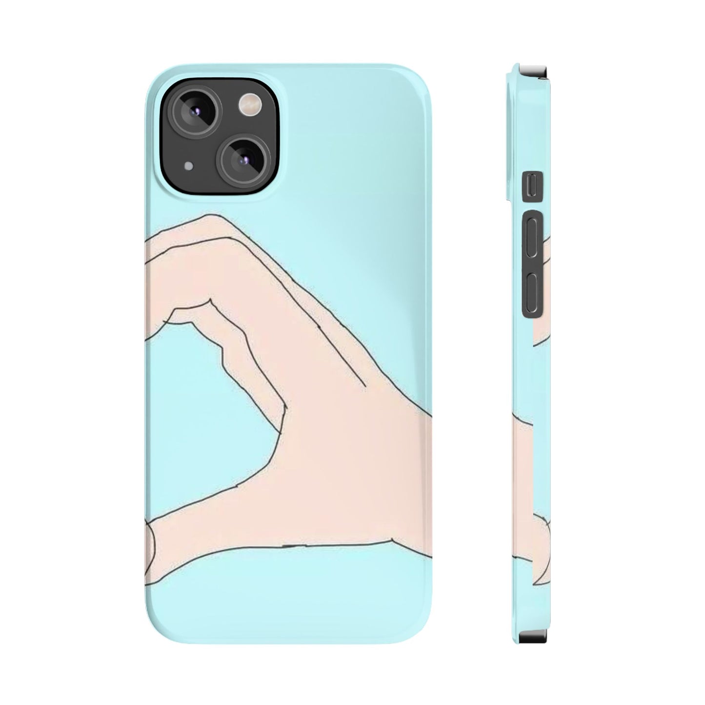 Artistic Heart Gesture Slim Phone Case - Perfect Gift for Loved Ones