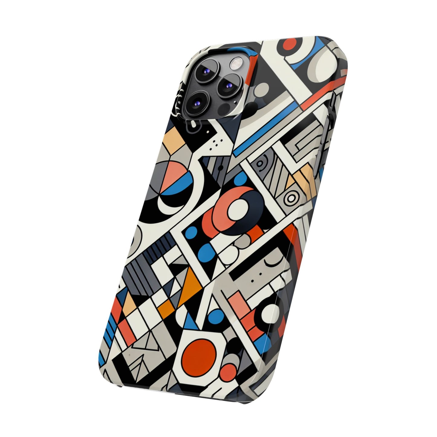 Modern Abstract Slim Phone Case - Colorful Geometric Design