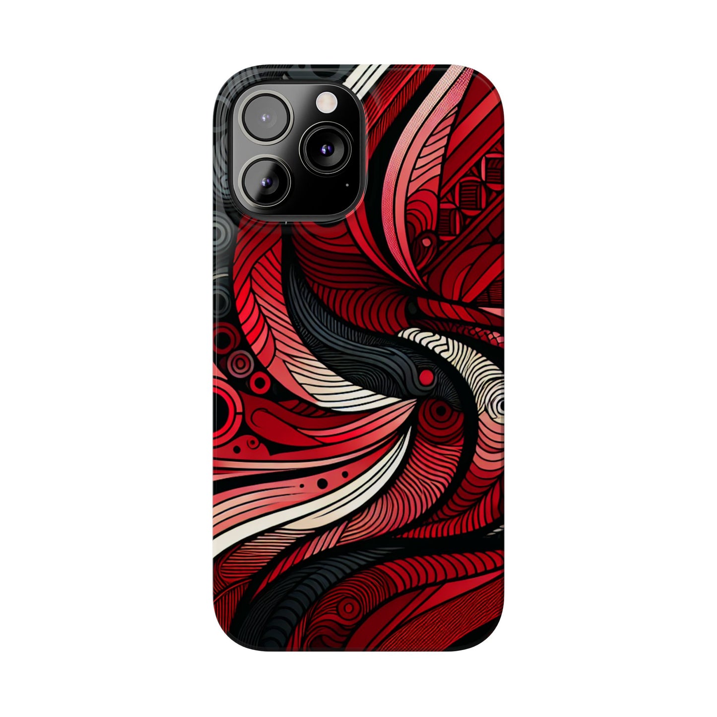 Artistic Red Swirl Slim Phone Case - Trendy Design for Stylish Protection