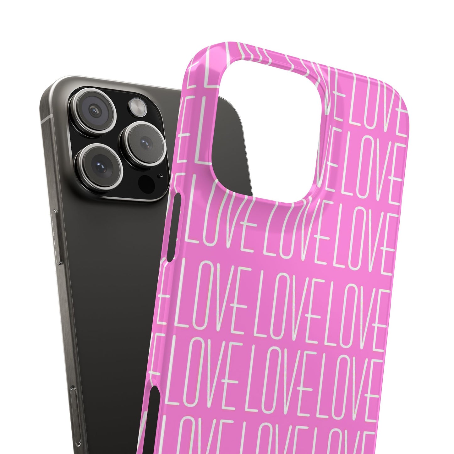 Pink Love Slim Phone Case - Perfect Gift for Valentine's Day, Anniversaries, and Loving Moments