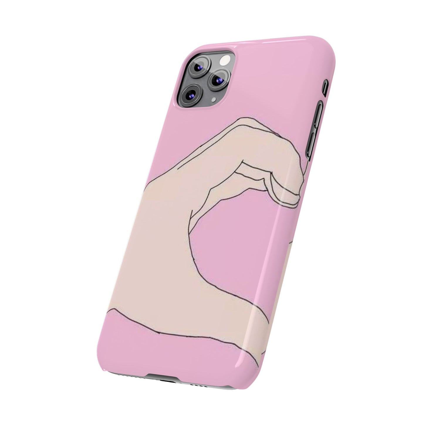 Cute Hand Heart Slim Phone Case - Stylish and Unique Phone Accessory