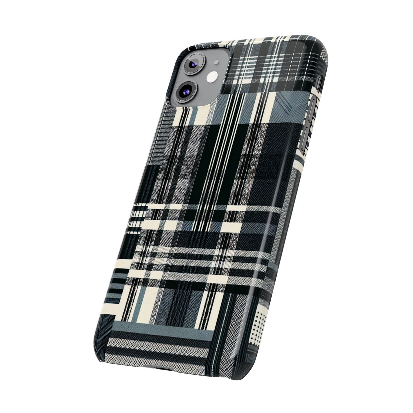 Chic Black and White Slim Phone Case - Stylish Protection for Your Device